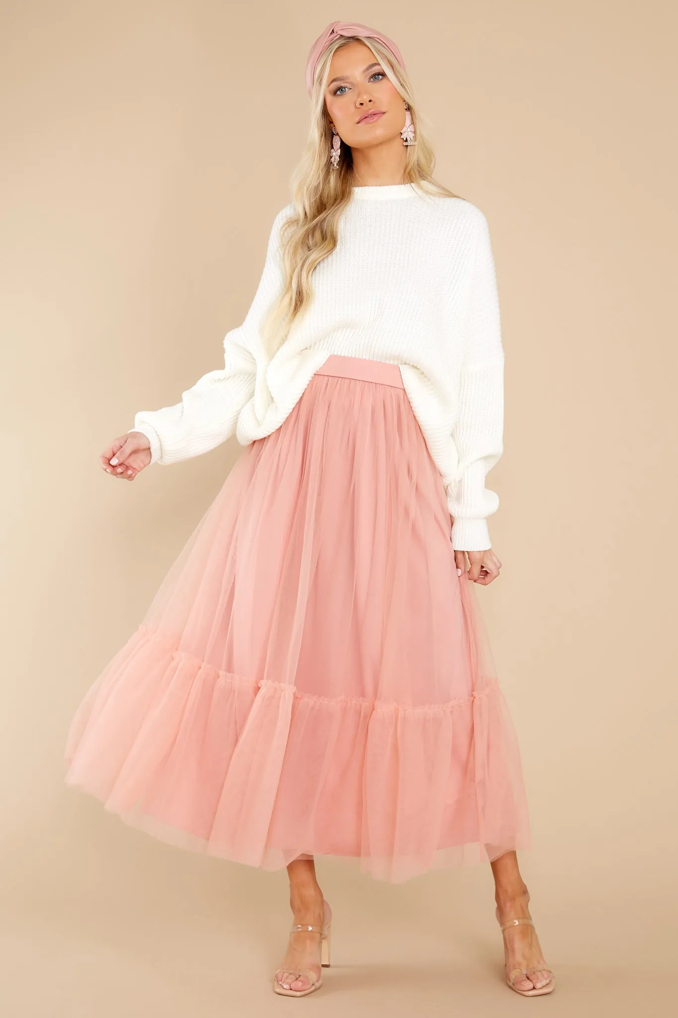 Go With The Flow Mauve Pink Skirt