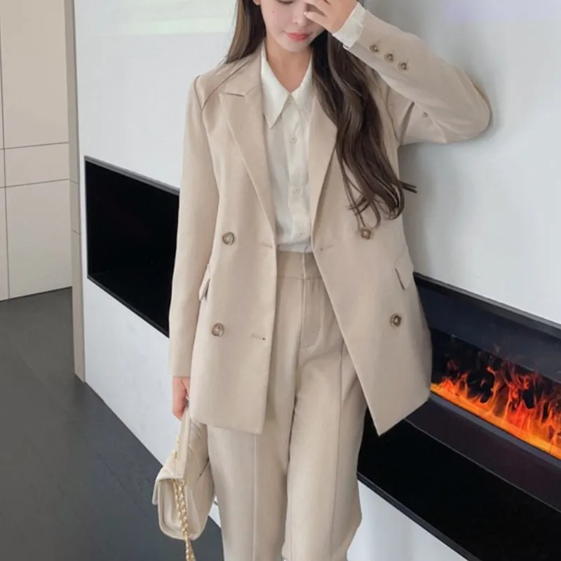 Graduation gift Women Two-Piece Set Pantsuit Office Ladies Elegant Blazer Suit Female Casual Jacket Workwear Business Clothes