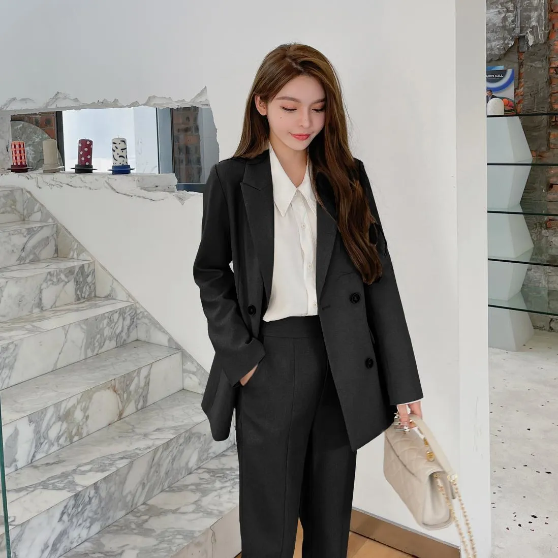 Graduation gift Women Two-Piece Set Pantsuit Office Ladies Elegant Blazer Suit Female Casual Jacket Workwear Business Clothes