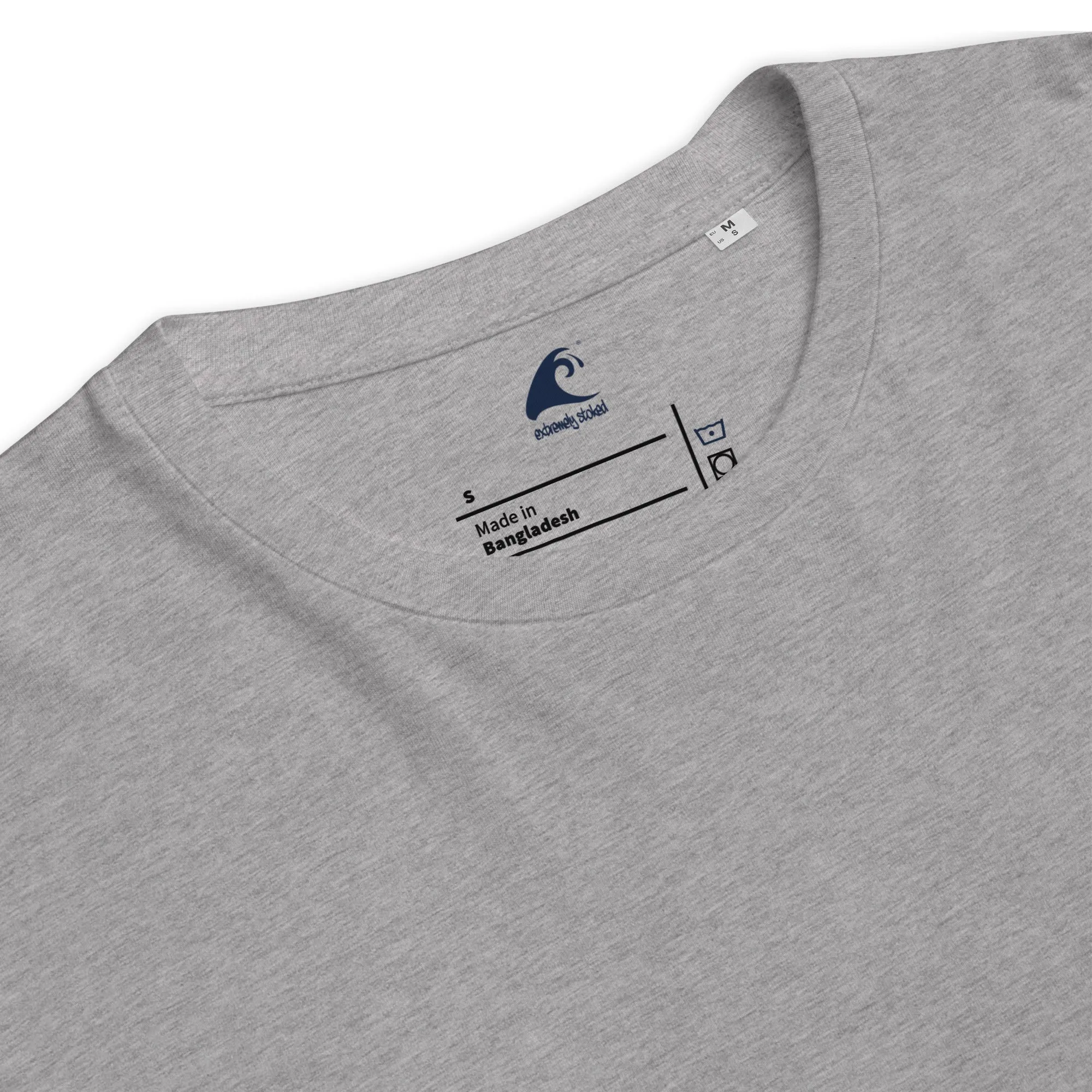 Gray Organic Cotton T-Shirt with Extremely Stoked Epic Wave Logo