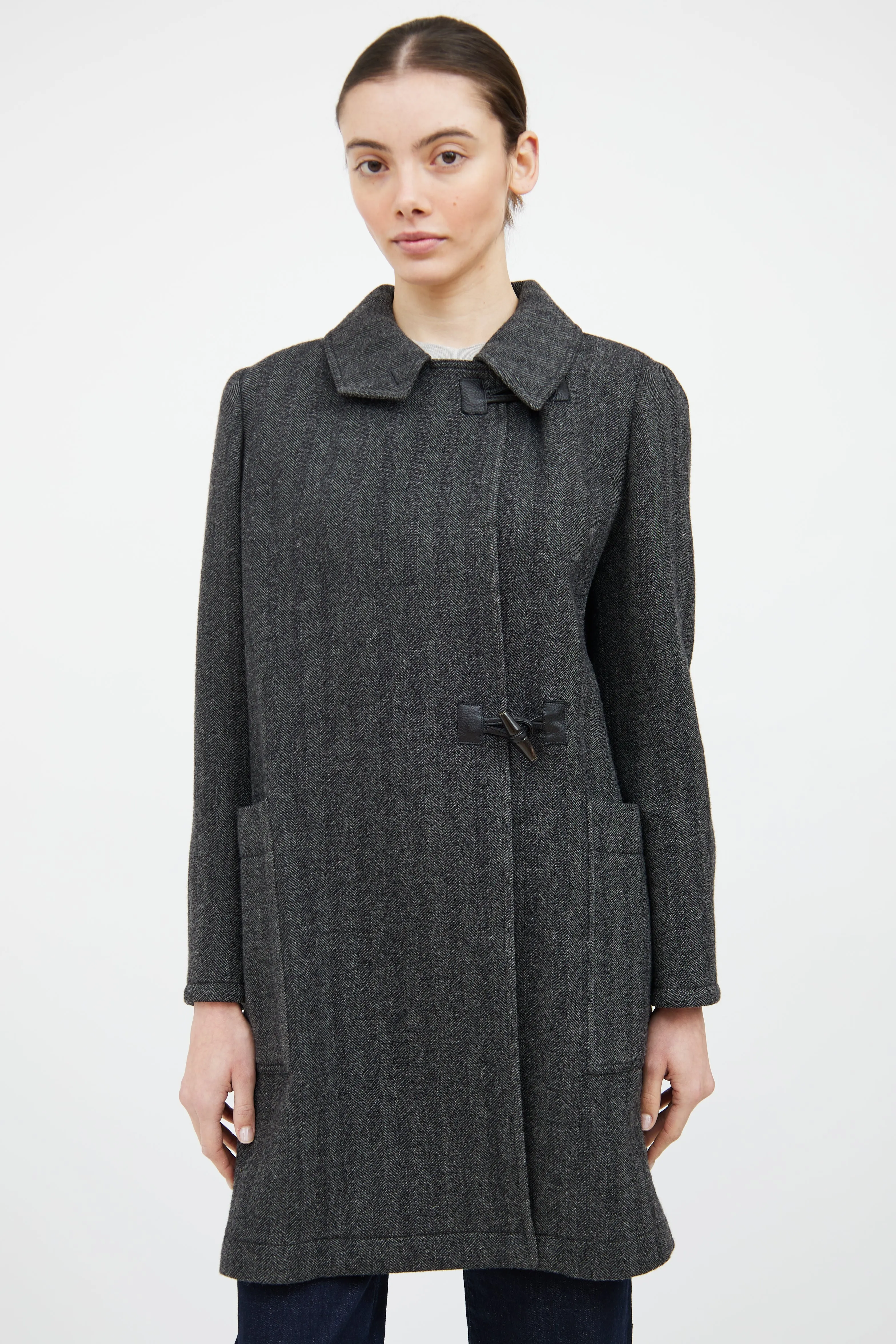 Grey Wool Toggle Coat