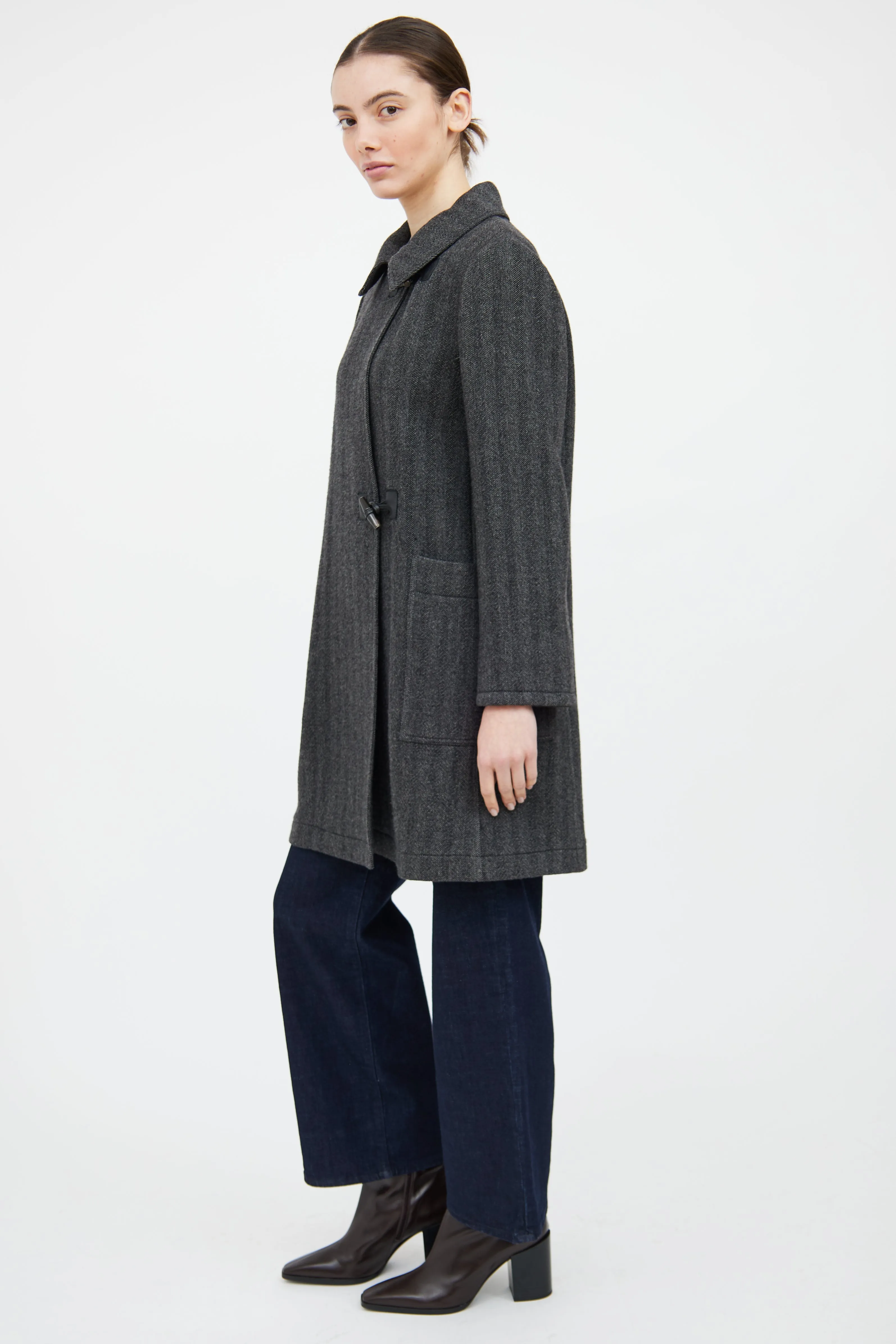 Grey Wool Toggle Coat