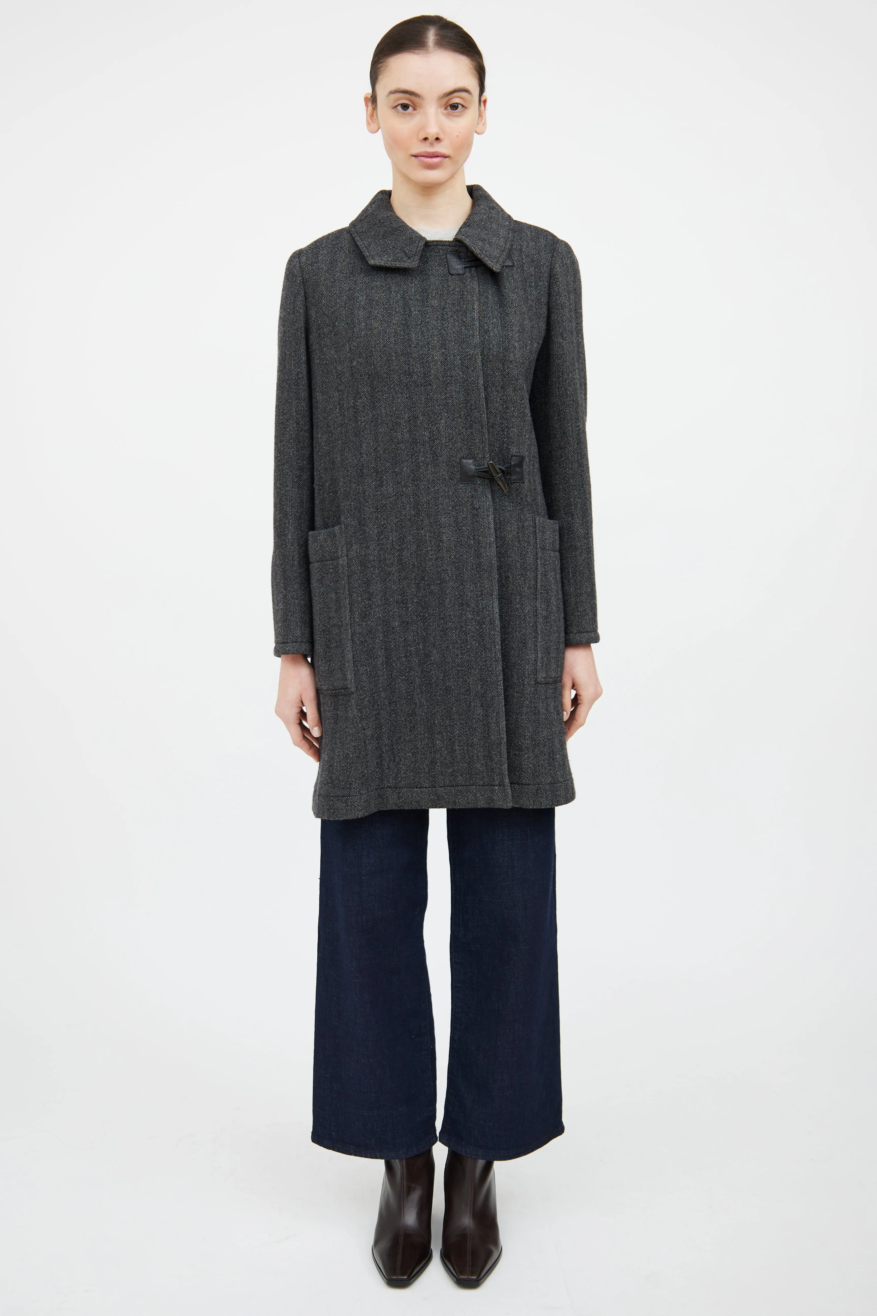 Grey Wool Toggle Coat