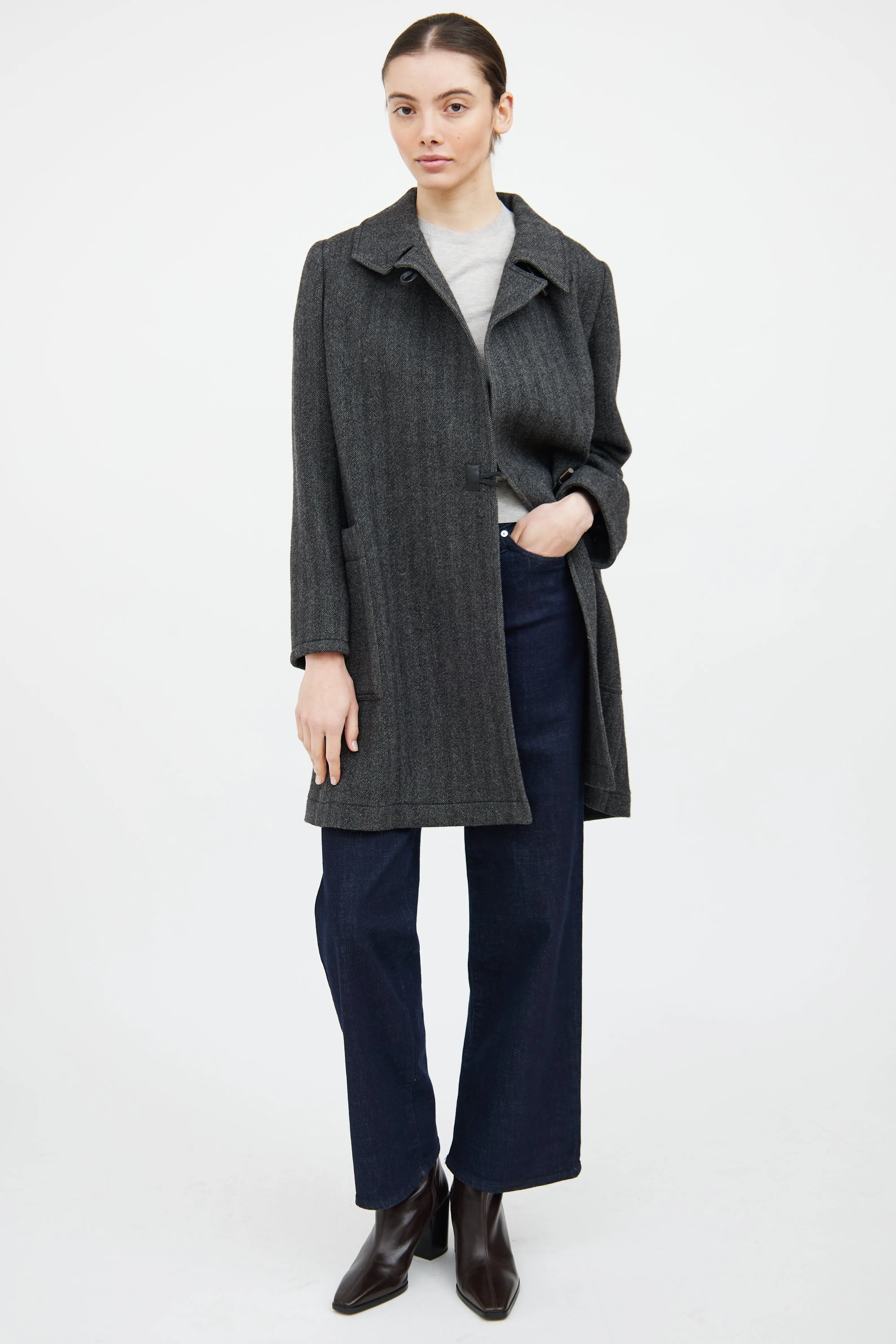 Grey Wool Toggle Coat