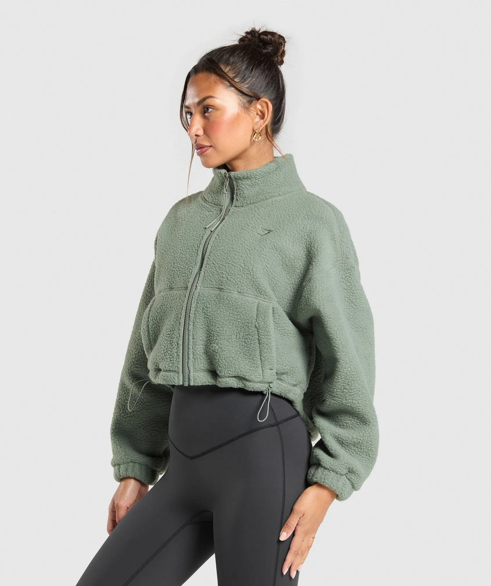 Gymshark Elevate Fleece Mid Jacket - Unit Green