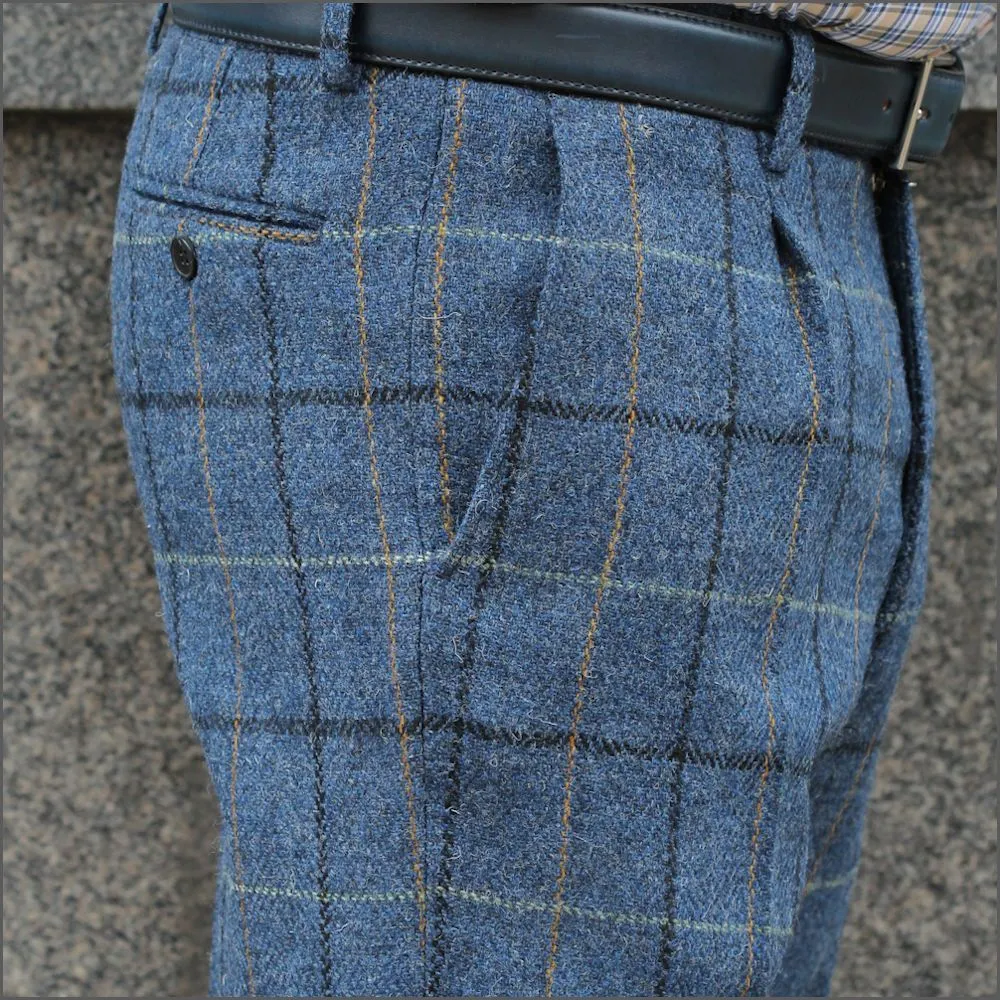 Harris Tweed Ensay Bule Marl Trouser--