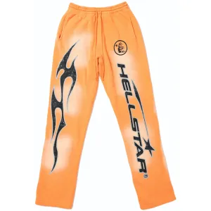 Hellstar Fire Orange Dye Flare Bottom Sweatpants