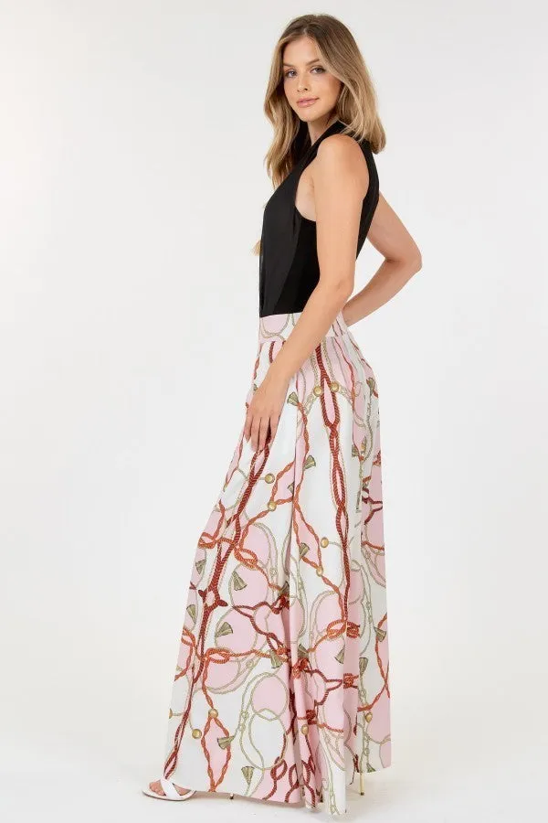 High Waist Wide Leg Printed Palazzo Pants - Ships from The US