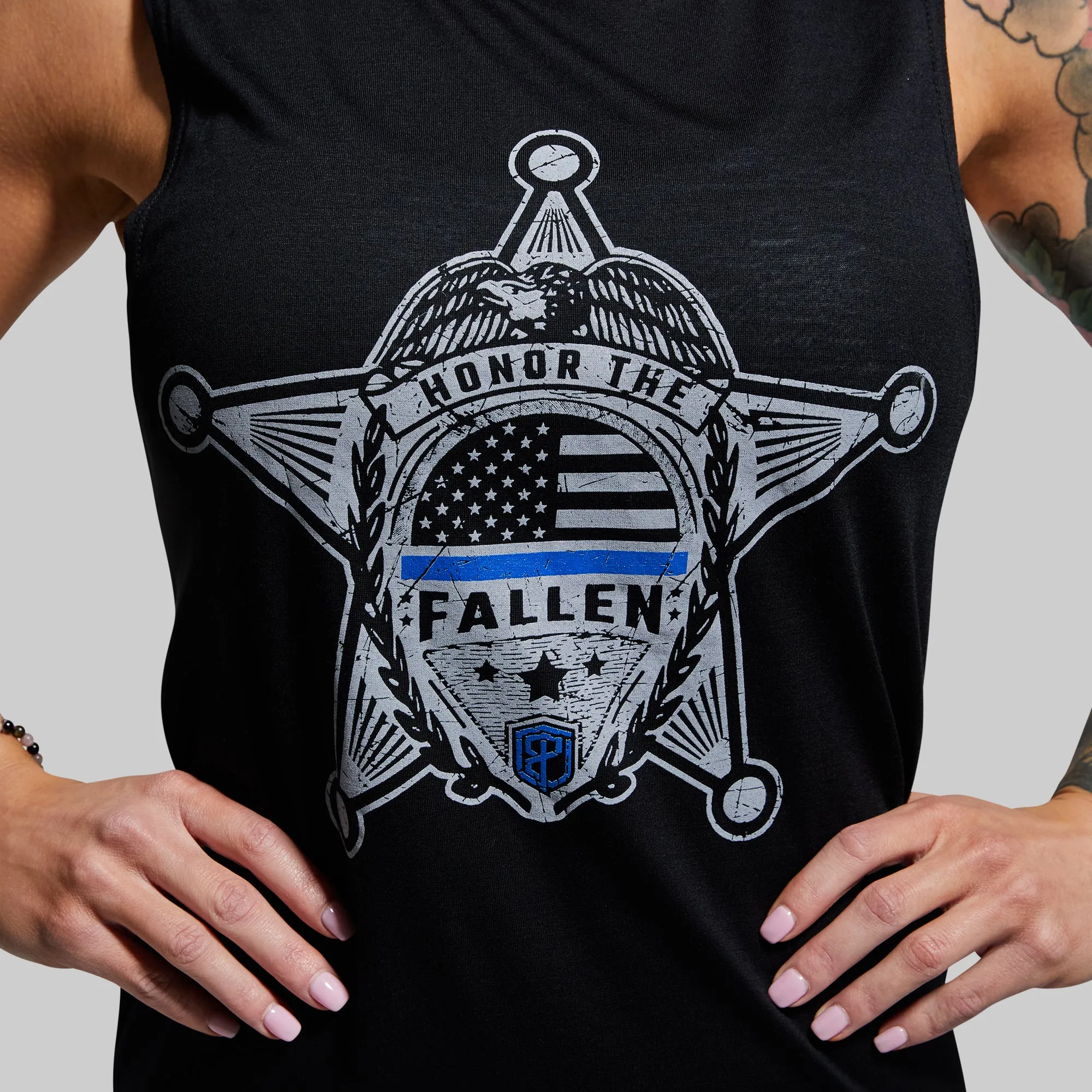 Honor the Fallen 2.0 Flowy Muscle Tank (Thin Blue Line)