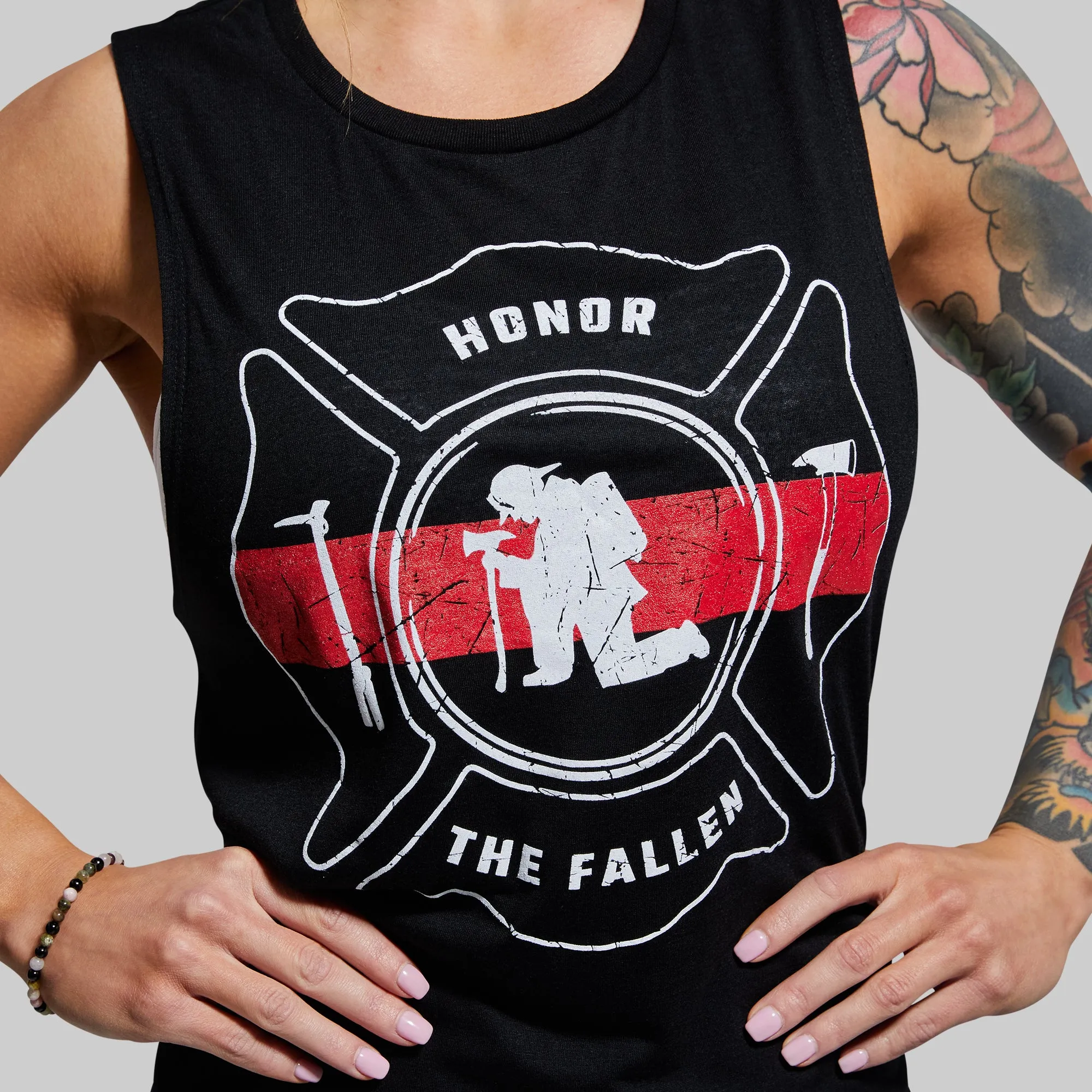 Honor the Fallen 2.0 Flowy Muscle Tank (Thin Red Line)