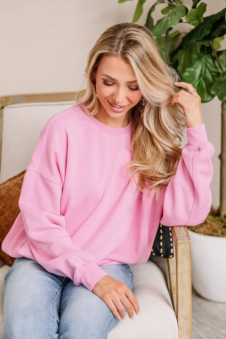 Hopeful Simple Sweatshirt | Candy Pink