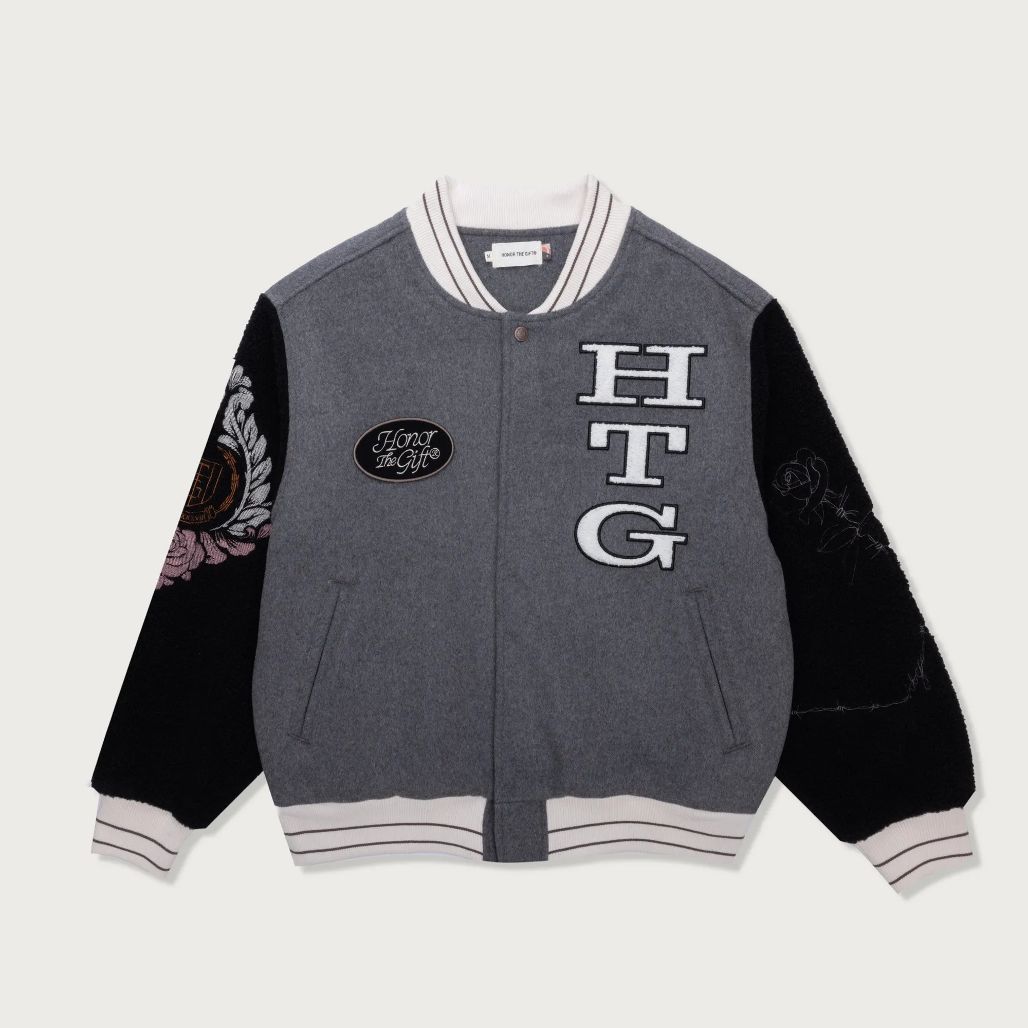 HTG® Letterman Jacket - Grey