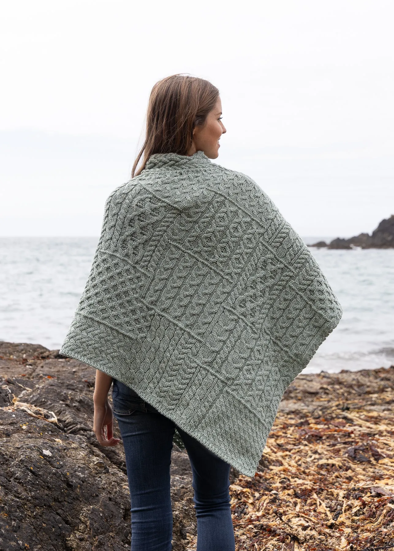 IrelandsEye Poncho | Sage Marl