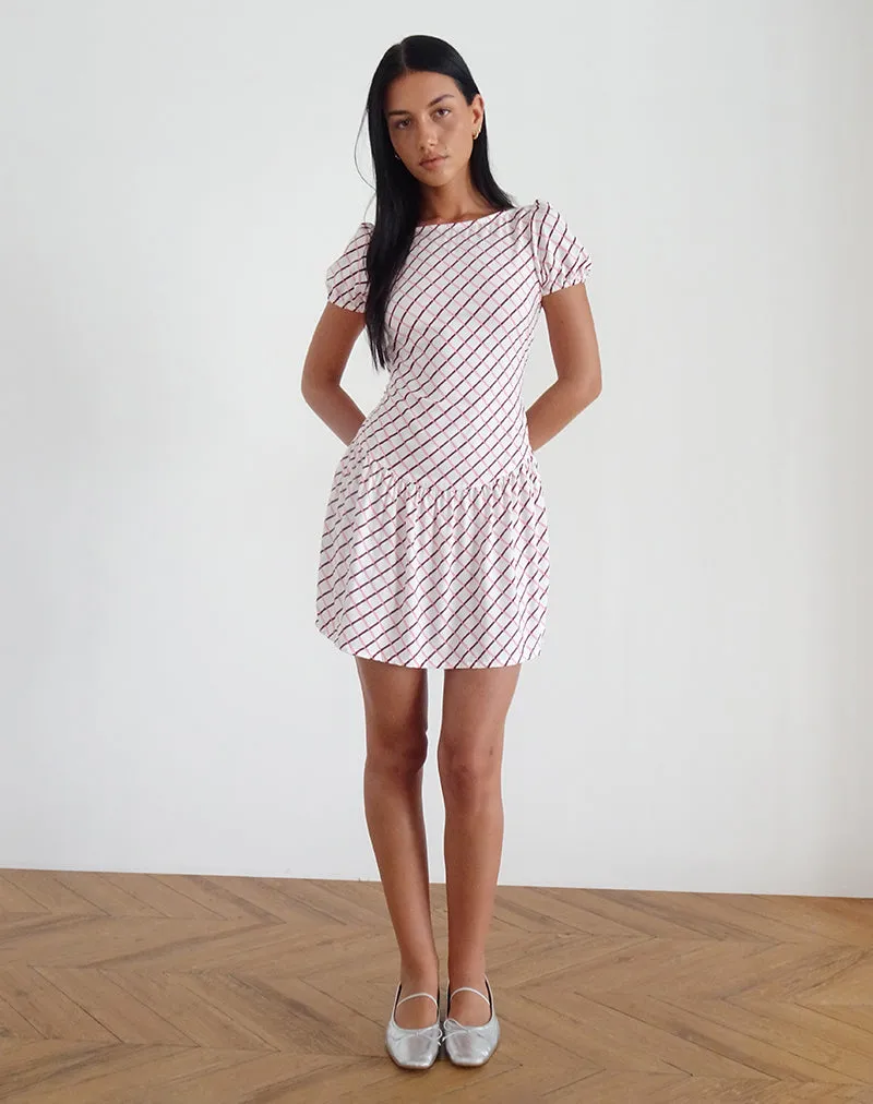 Jemima Mini Dress in Geometric Tile