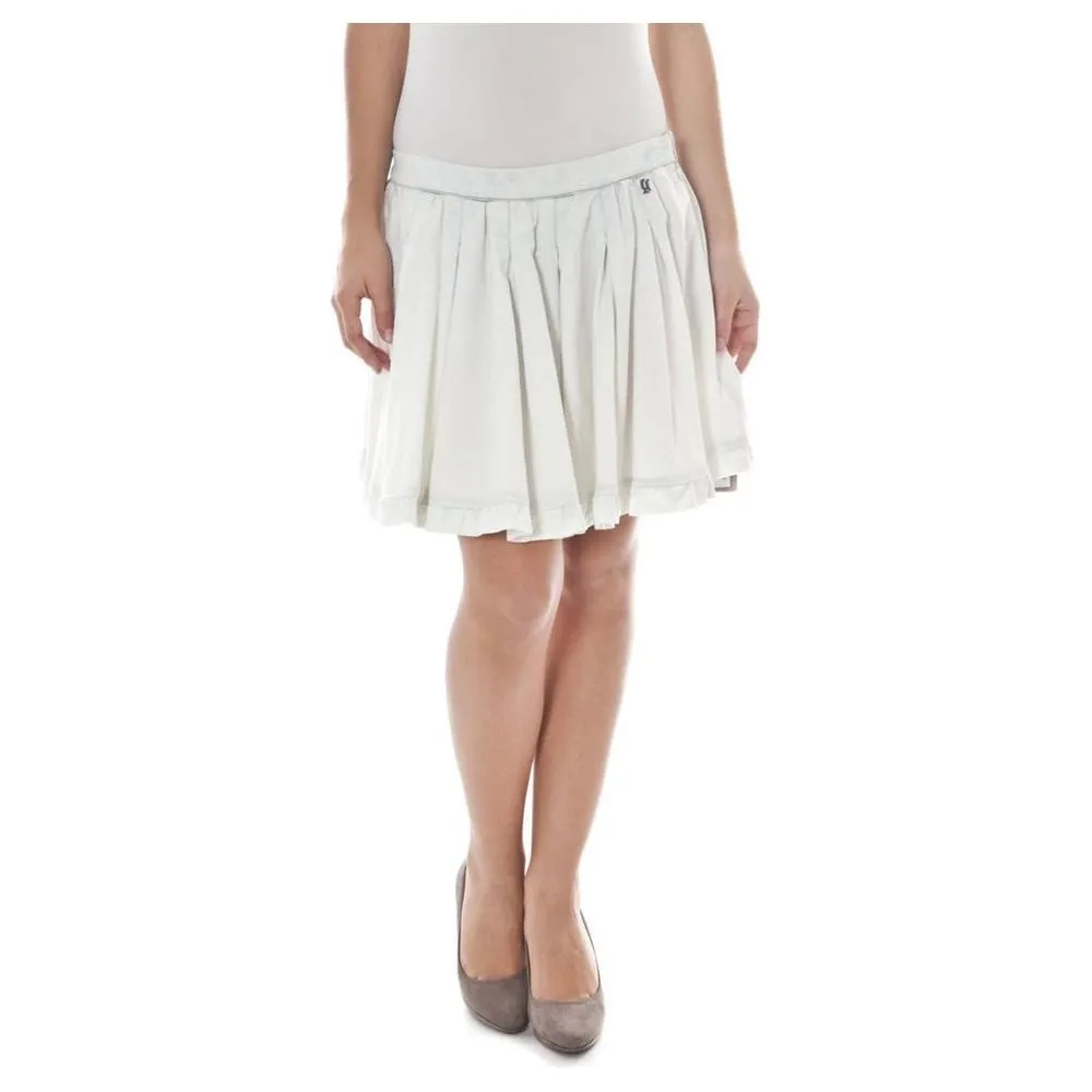 John Galliano White Cotton Skirt