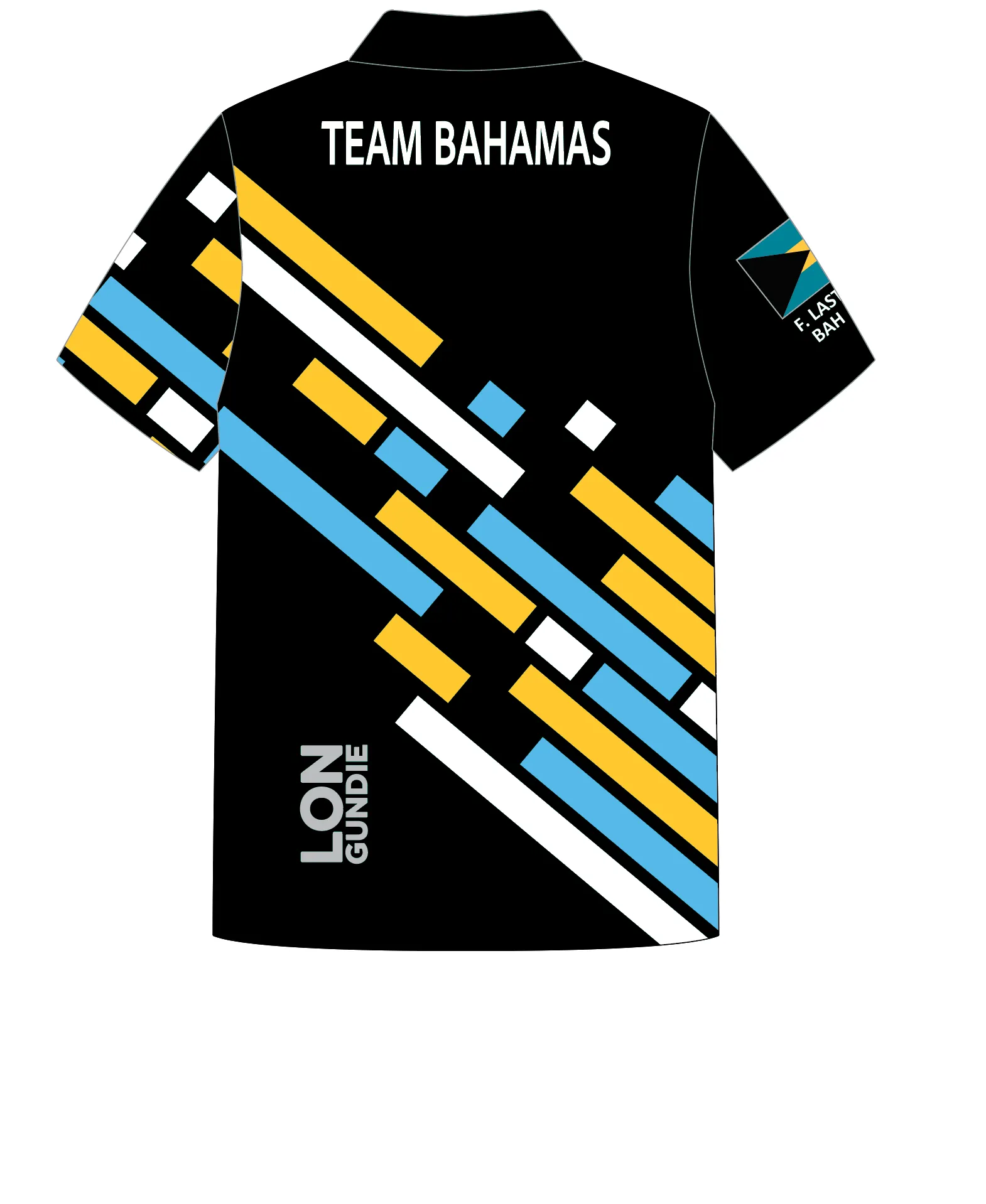 JR POLO SHIRT TOP SHORT SLEEVE BLACK | TEAM BAHAMAS | PSNLZ'D