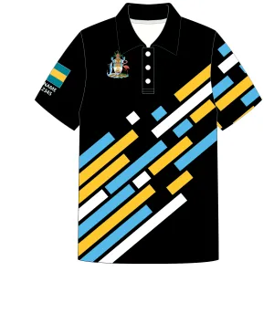 JR POLO SHIRT TOP SHORT SLEEVE BLACK | TEAM BAHAMAS | PSNLZ'D