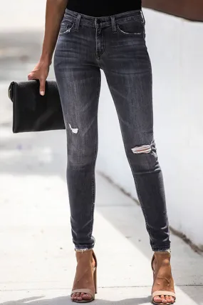 Just Do It Black Wash Skinny Jeans