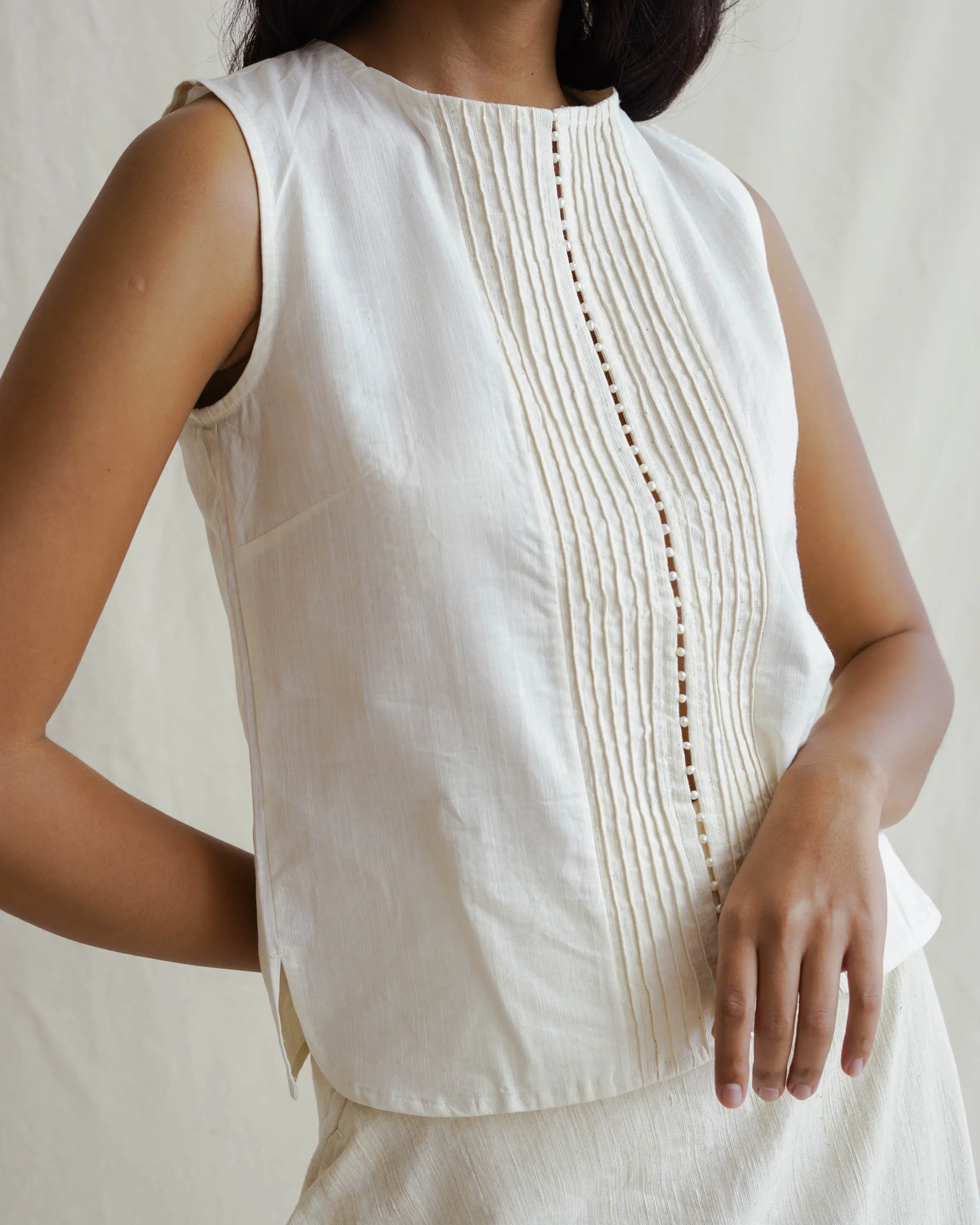 KAPAS - Hand-Stitched Pearl Top