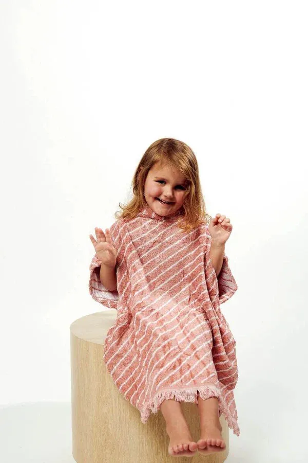 Kids Beach/Bath Bamboo Poncho - Clay