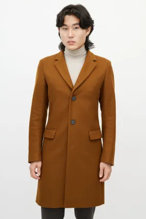 Light Brown Wool Mid Length Coat