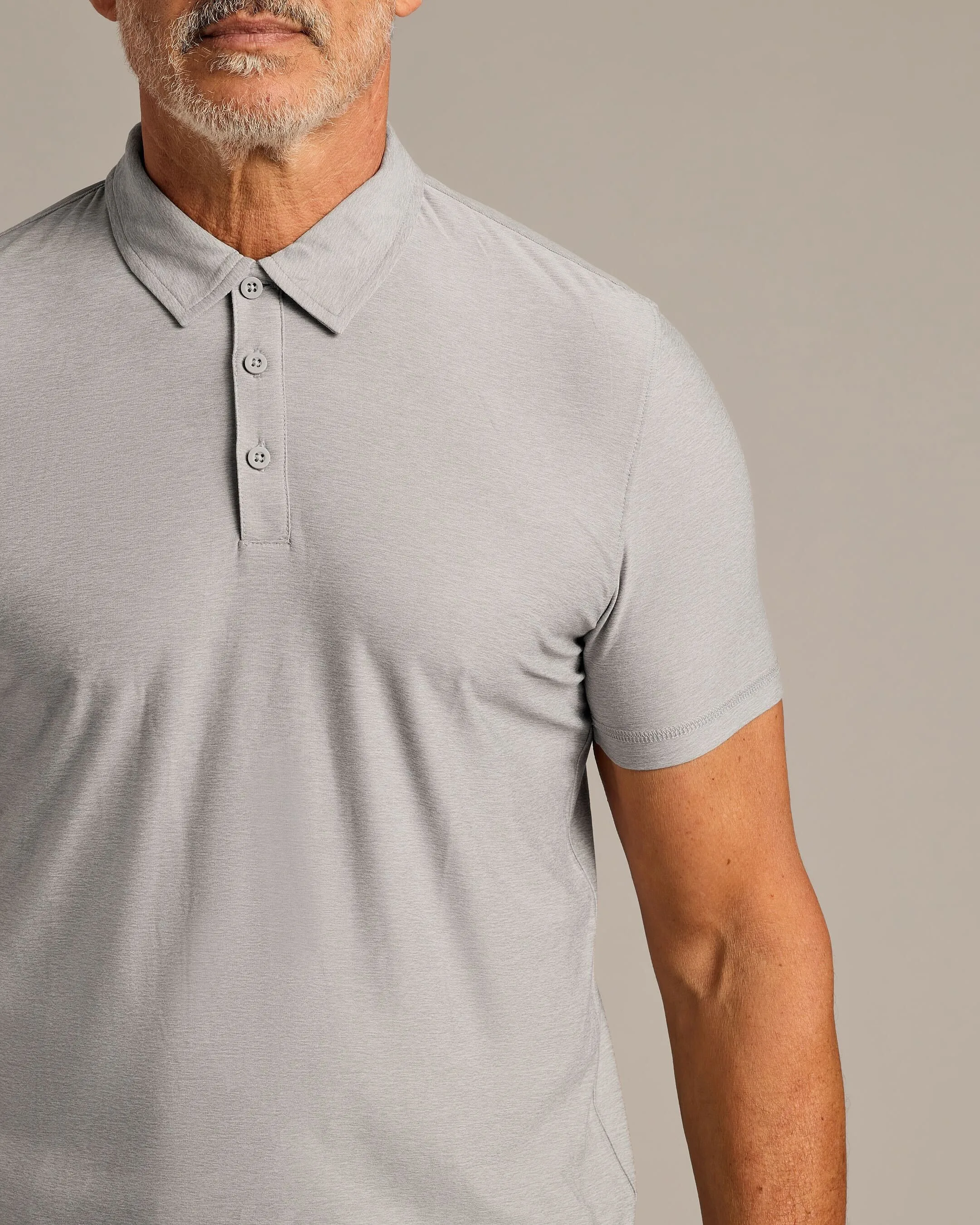 Light Heather Gray Active Polo