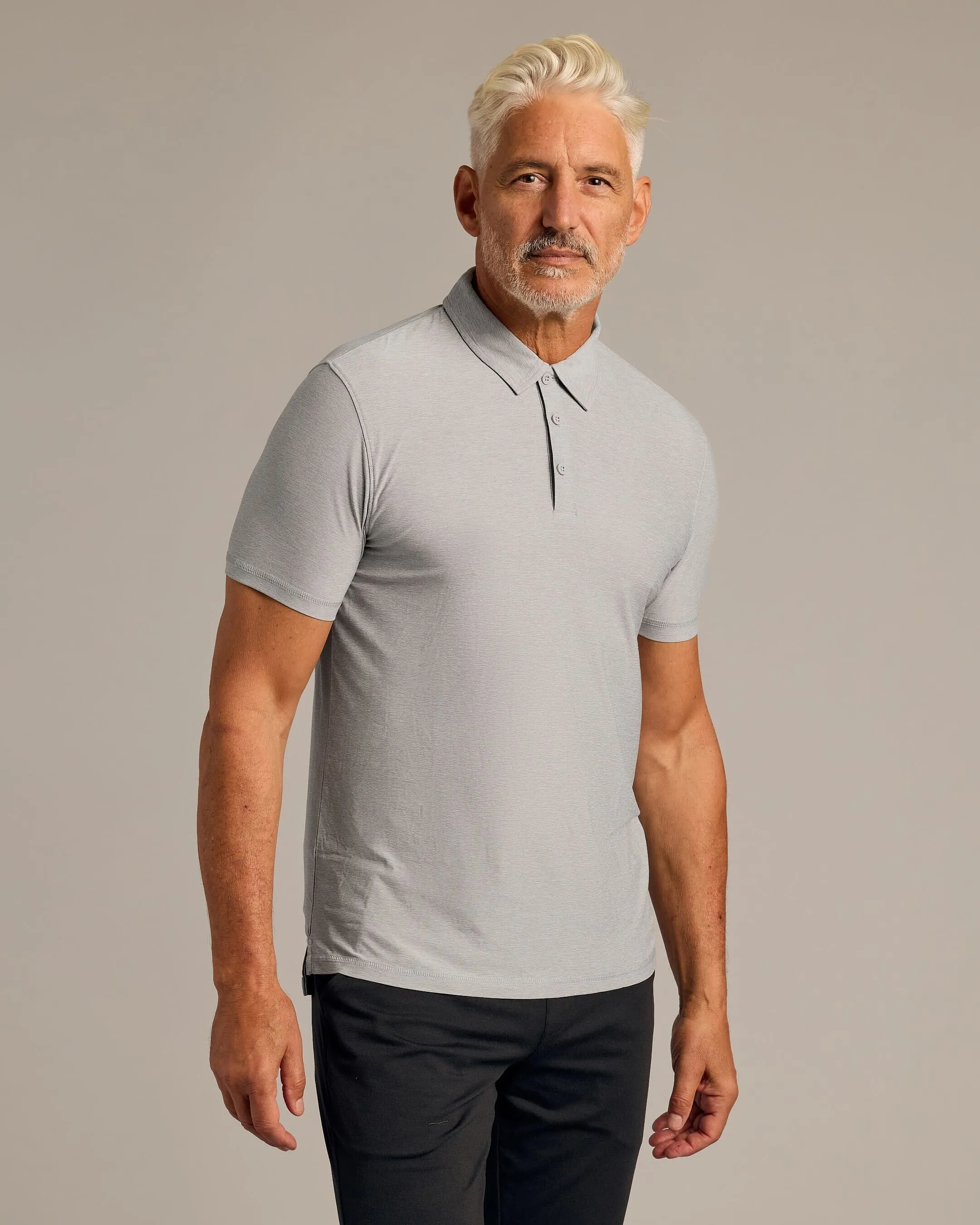 Light Heather Gray Active Polo