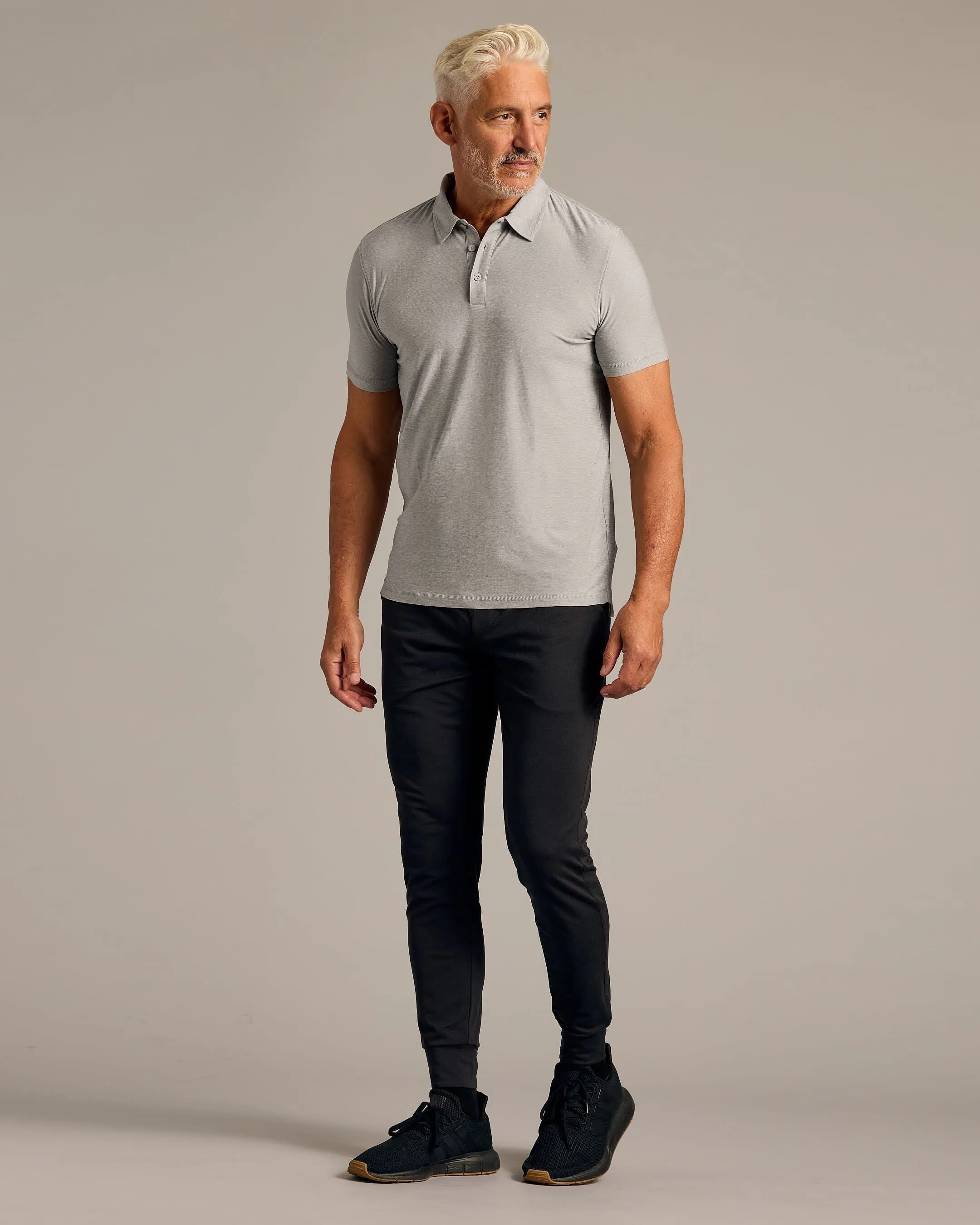 Light Heather Gray Active Polo