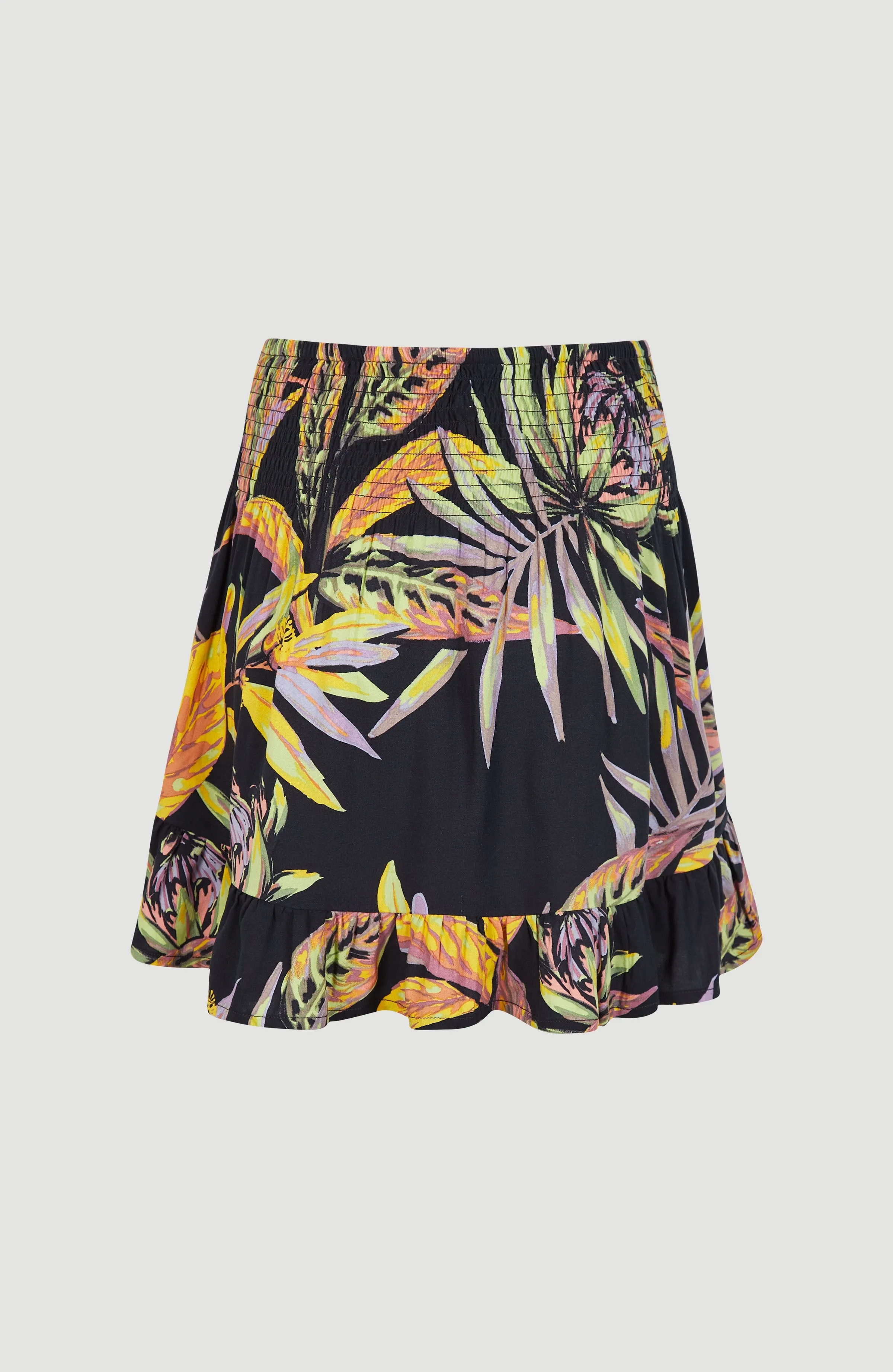 Lilia Smocked Skirt | Black Tropical Flower