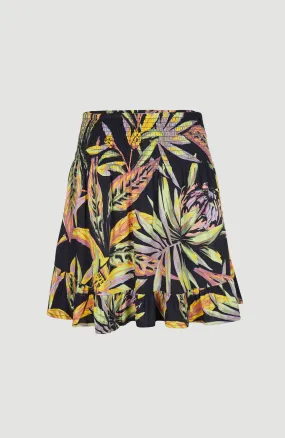 Lilia Smocked Skirt | Black Tropical Flower