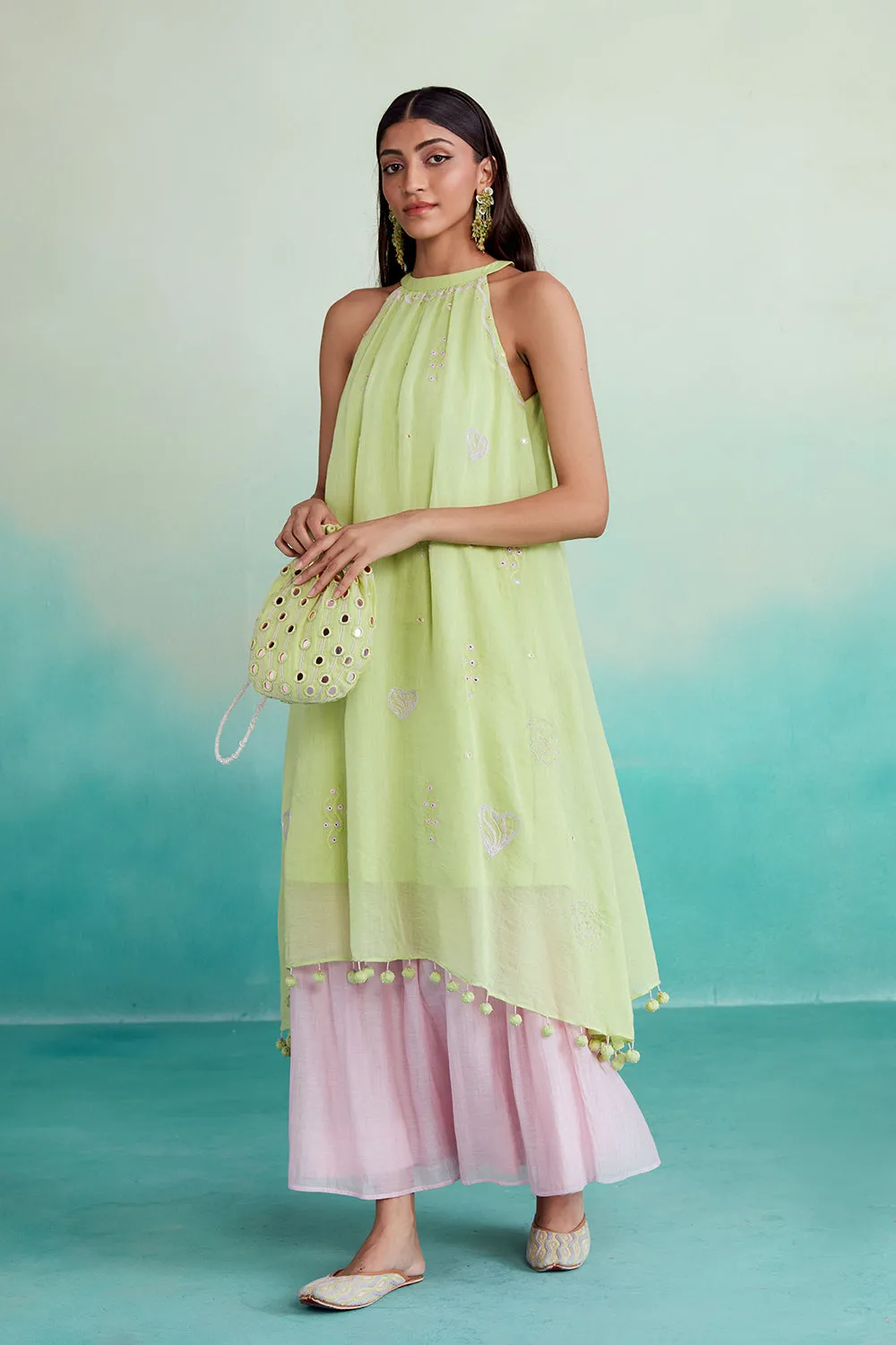 Limeade Kurta Skirt Set