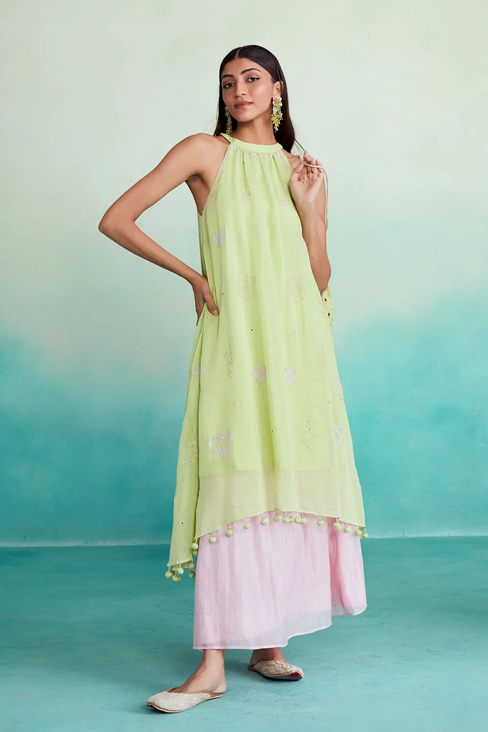 Limeade Kurta Skirt Set