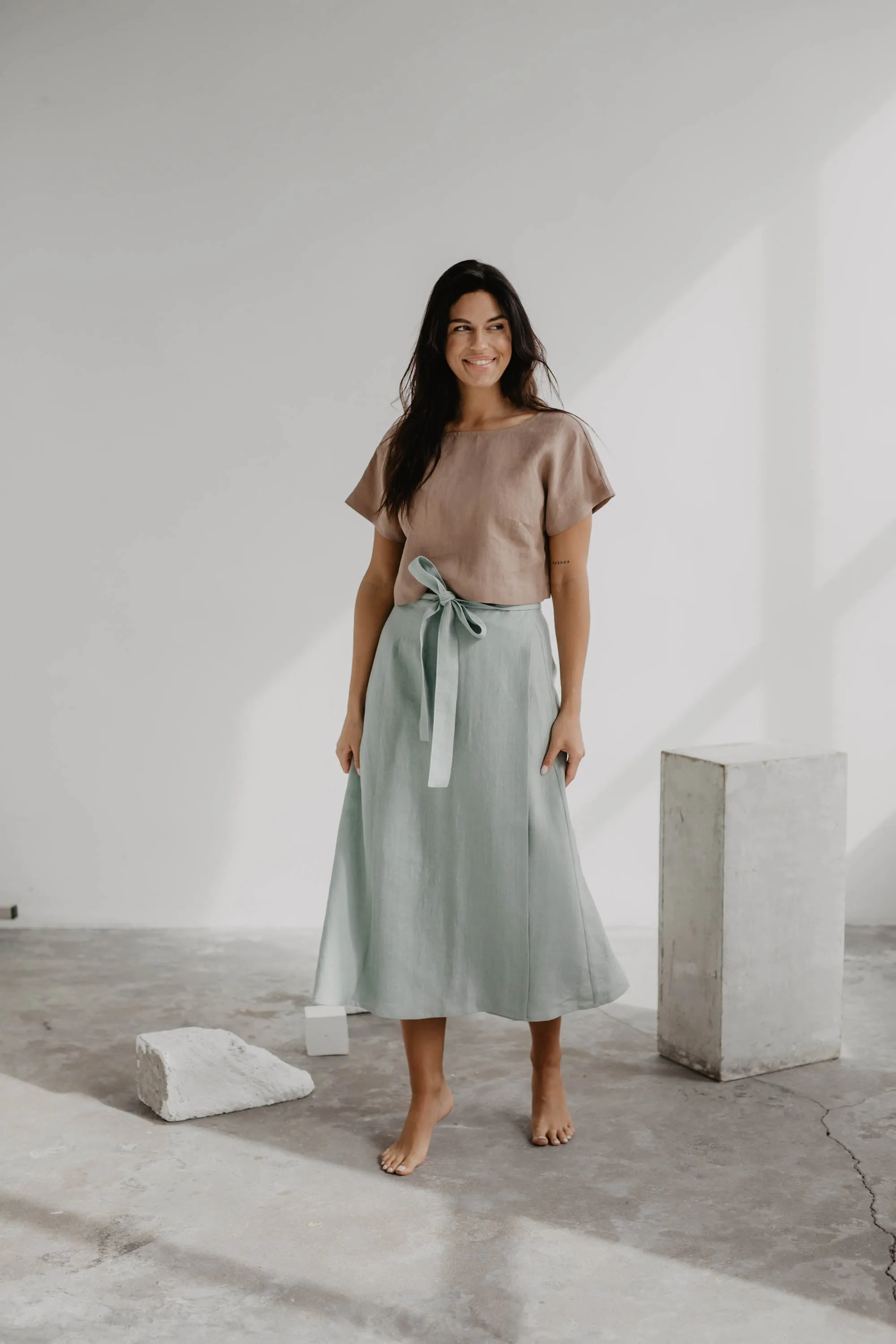 Linen wrap skirt IRIS by AmourLinen