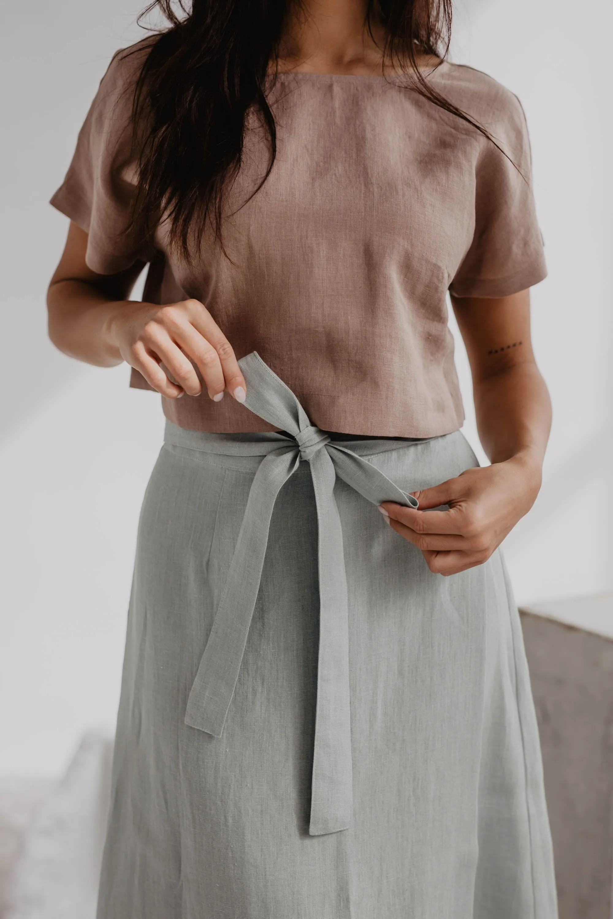 Linen wrap skirt IRIS by AmourLinen