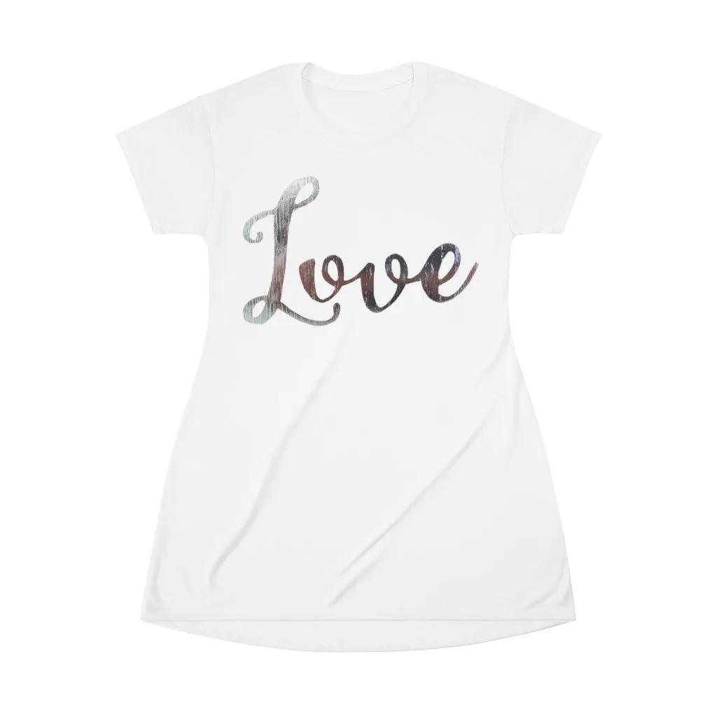 Love All Over Print T-Shirt Dress