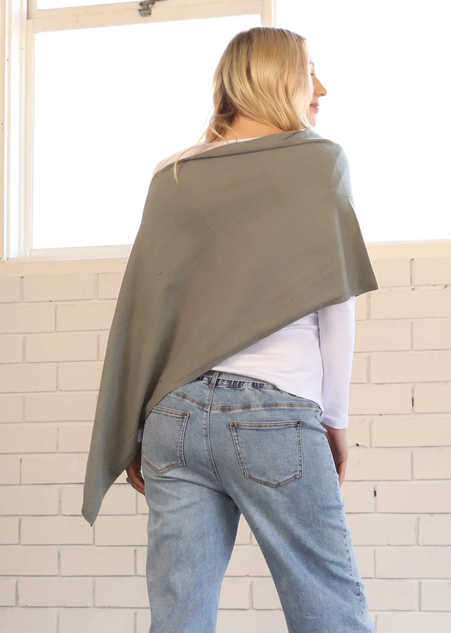 Luxury Moozie Mama Wrap/Poncho Maternity & Nursing Cover - Sage Green