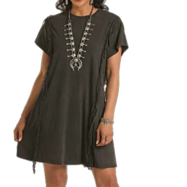 LWD1R03426- PanHandle Ladies- T-Shirt Dress Black