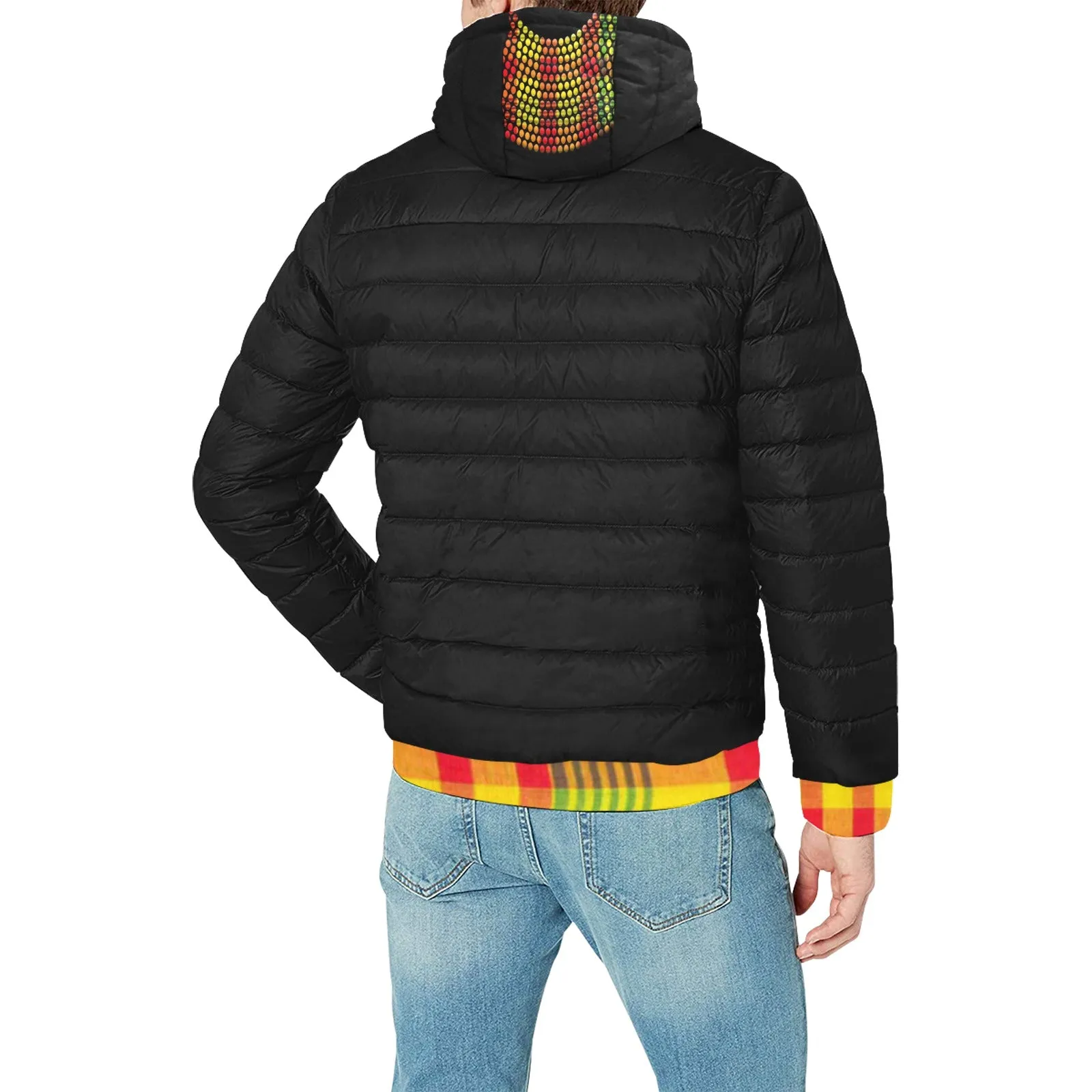 MADRAS STRASS PADDED HOODIE JACKET Men's Padded Hooded Jacket