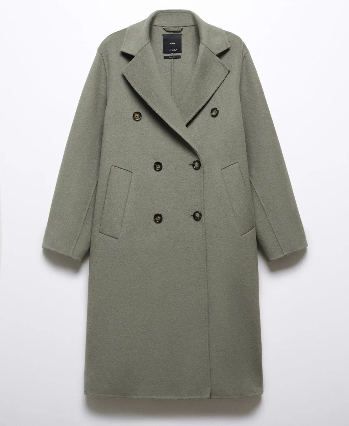 Mango Womens Handmade Oversized Wool Coat - Sage, Size XS