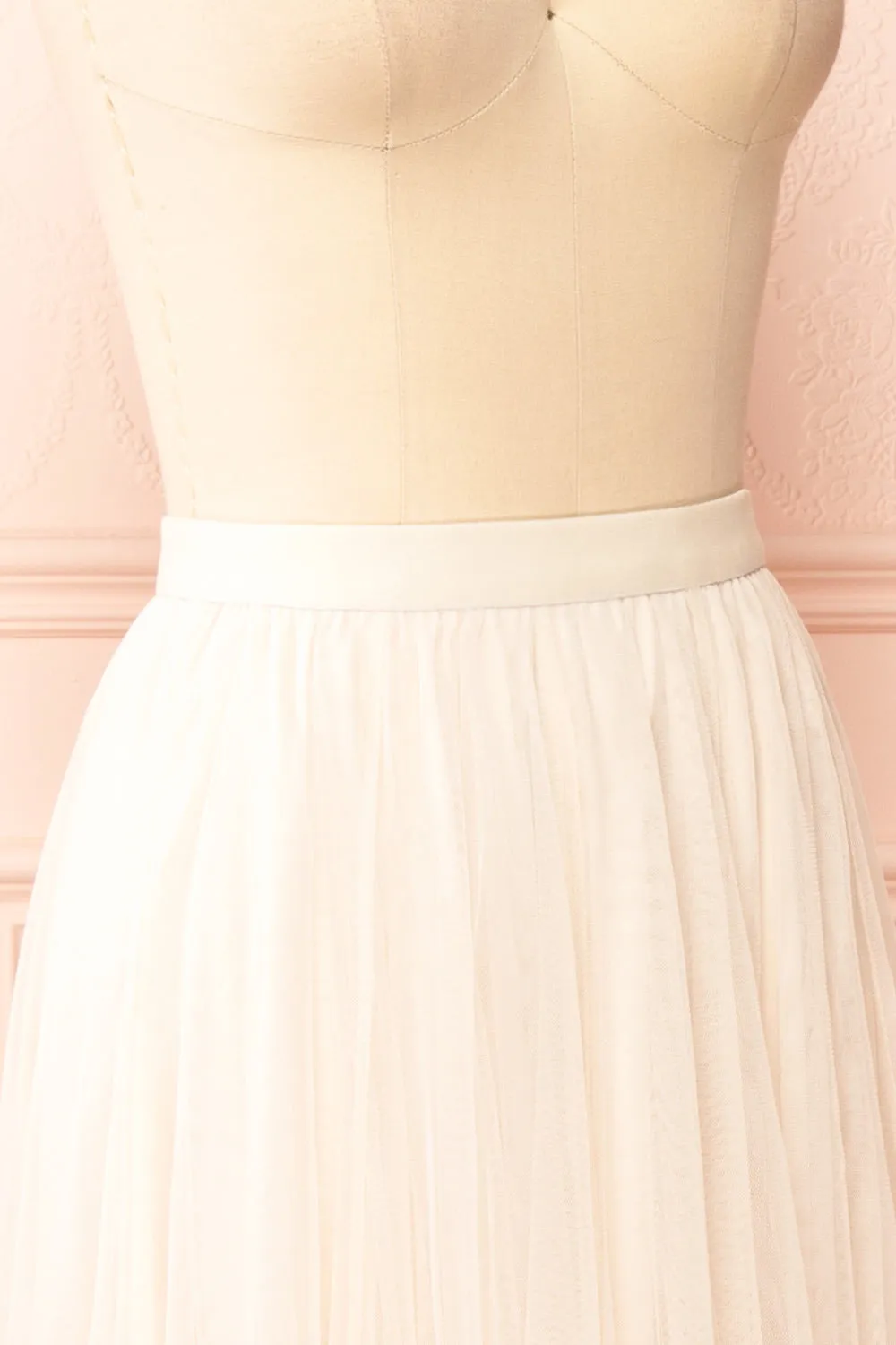 Manitou Ivory | A-line Midi Tulle Skirt