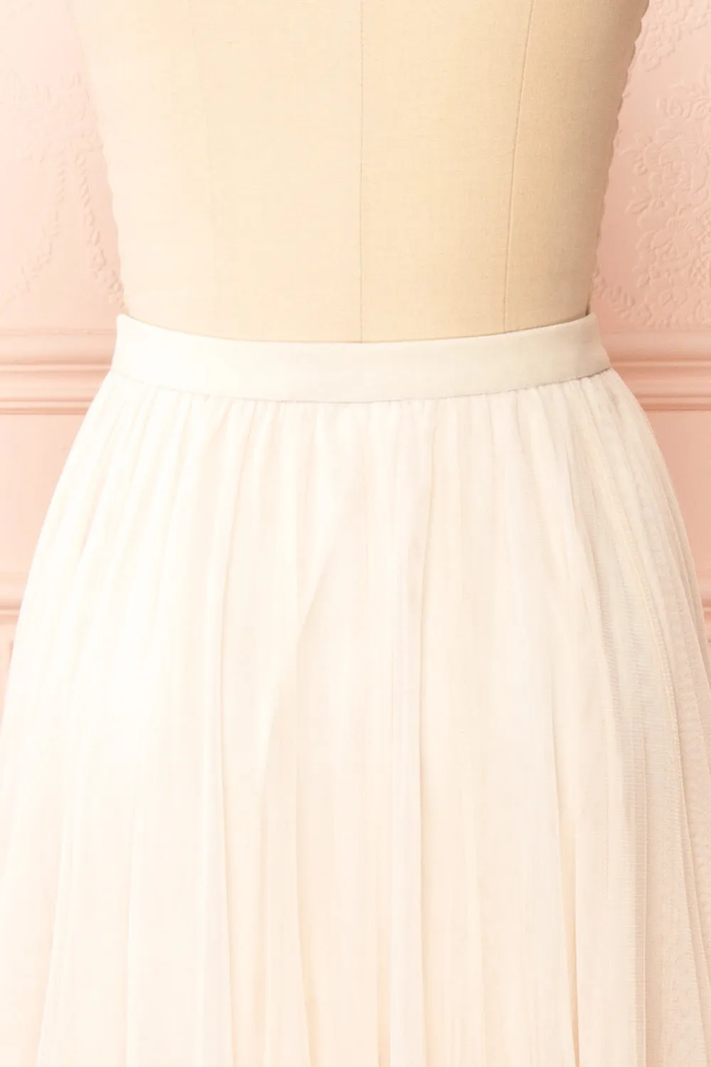 Manitou Ivory | A-line Midi Tulle Skirt