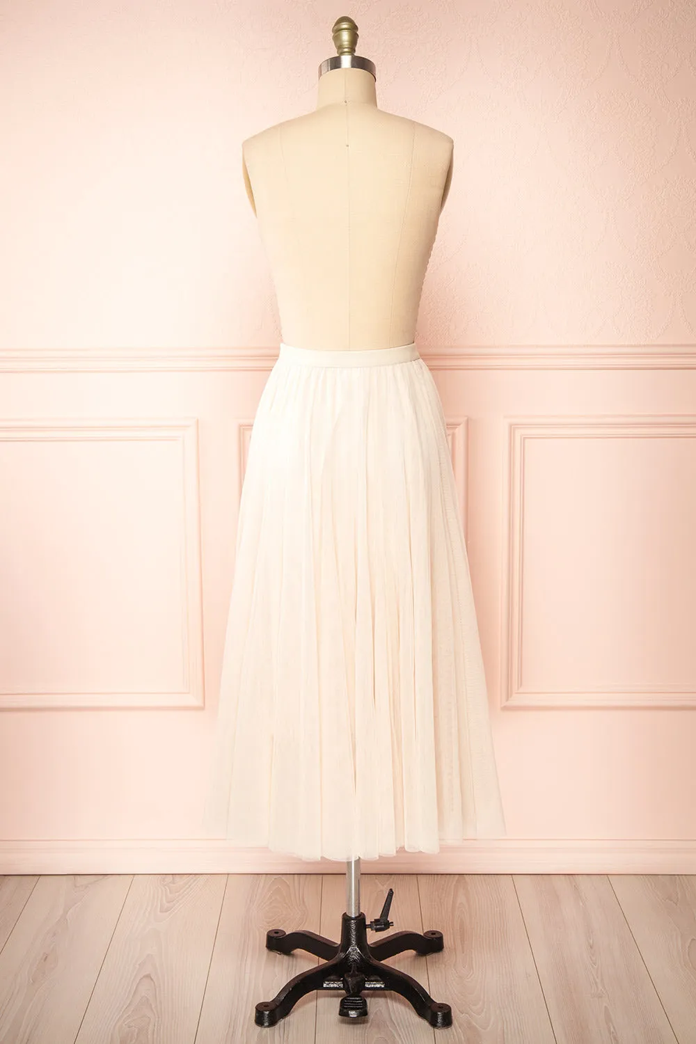 Manitou Ivory | A-line Midi Tulle Skirt