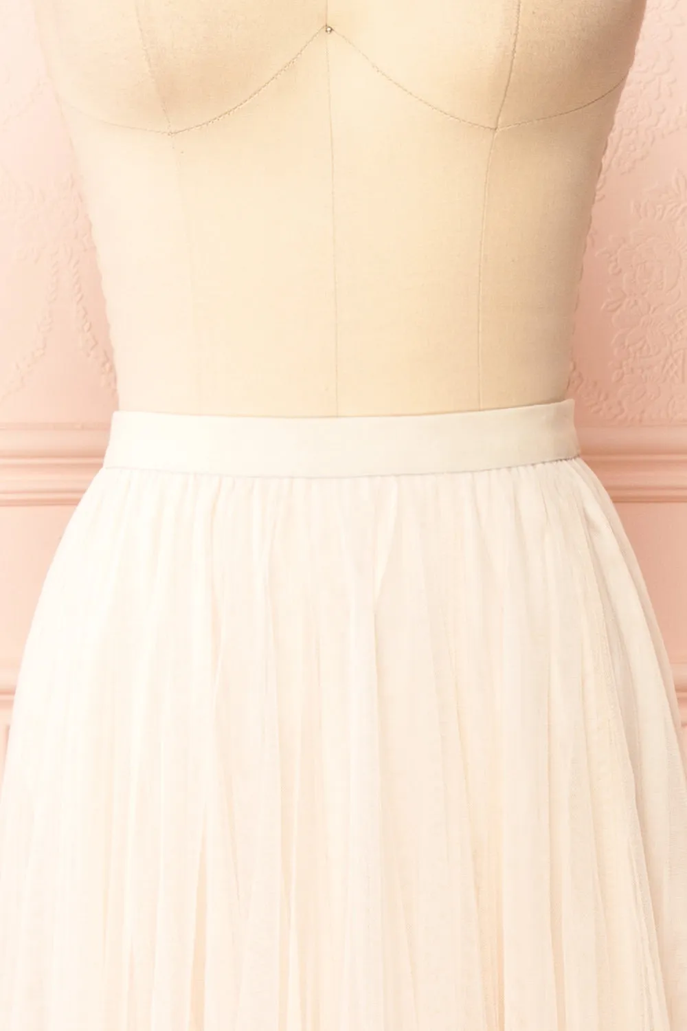 Manitou Ivory | A-line Midi Tulle Skirt