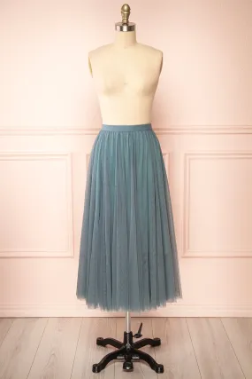 Manitou Teal | A-line Midi Tulle Skirt