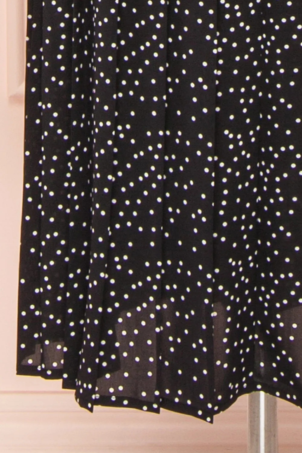 Marceline | Black Polka Dot Midi Dress