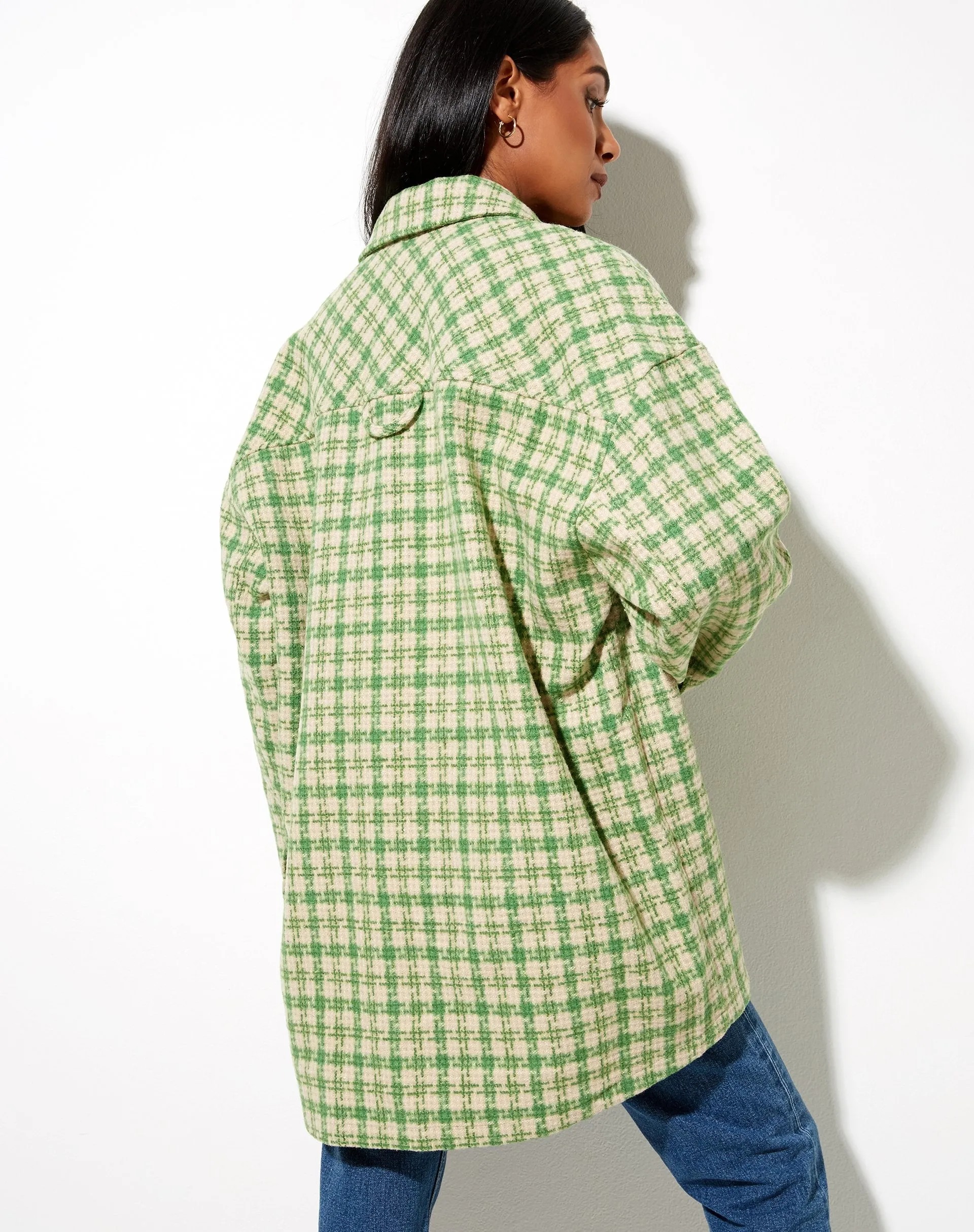 Marcella Shirt in Green and Cream Check