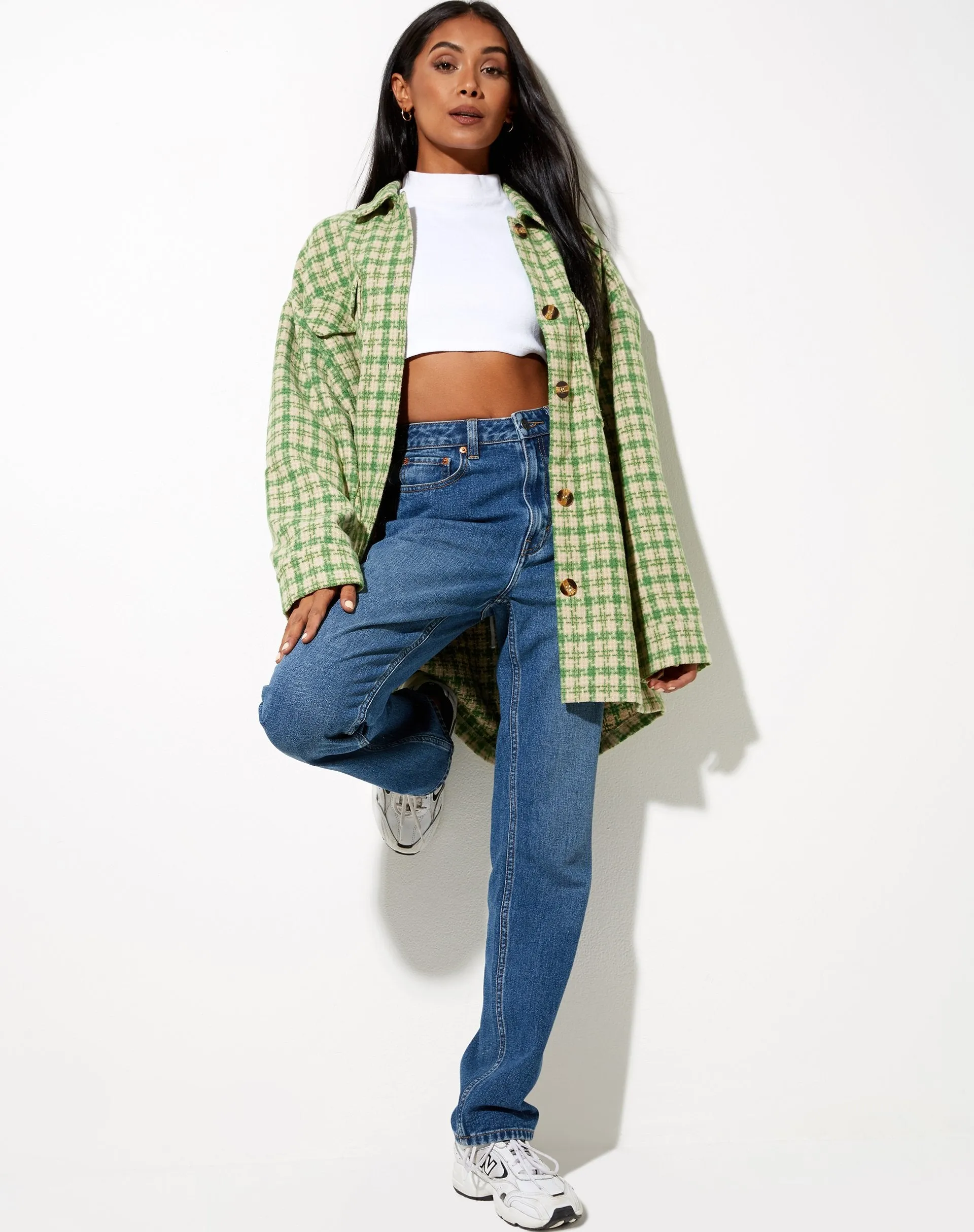 Marcella Shirt in Green and Cream Check