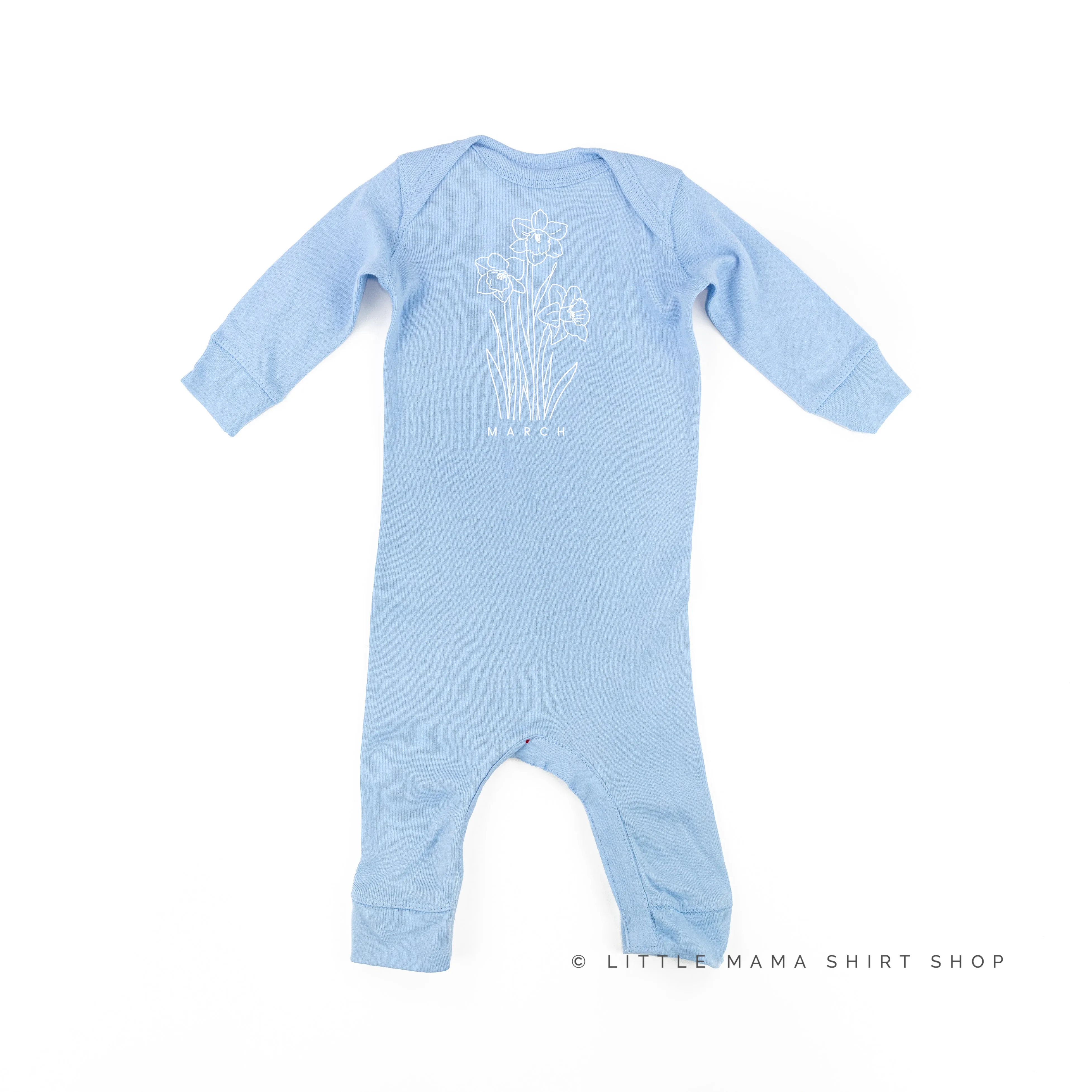 MARCH BIRTH FLOWER - Daffodil - One Piece Baby Sleeper