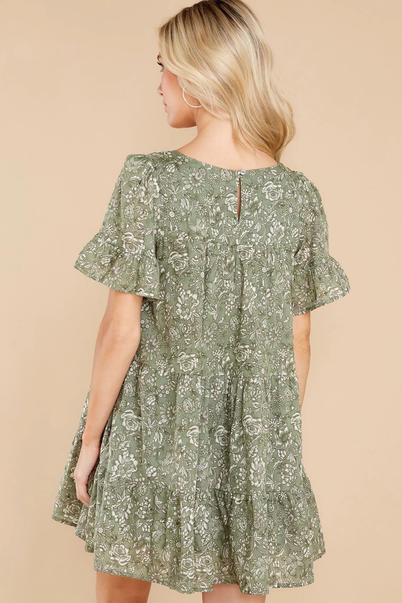 Meadow Views Sage Green Floral Print Dress