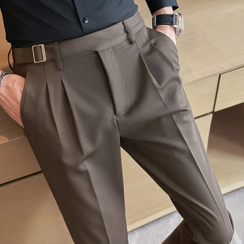 Men's Business High-waisted Casual Slim-fitting Suit Pants